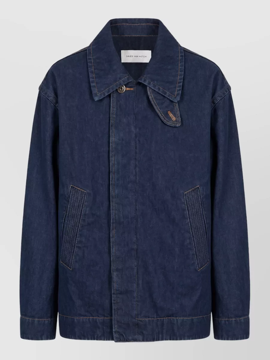 Dries Van Noten denim single-breasted coat