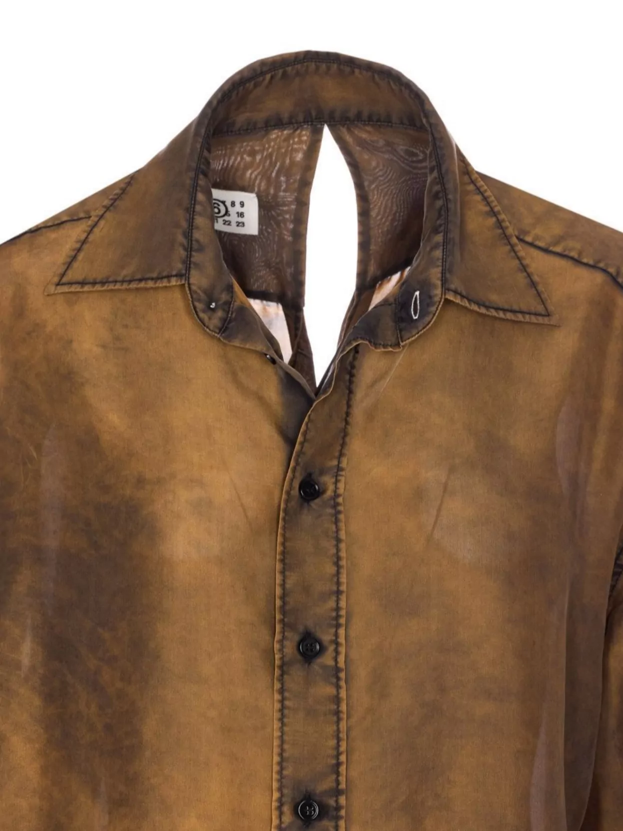 Mm6 Maison Margiela Collared Shirt With Cut Out Detail