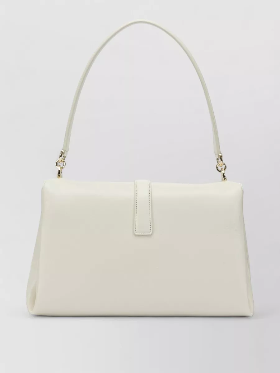 Ferragamo Leather Shoulder Bag Flap Top Handle