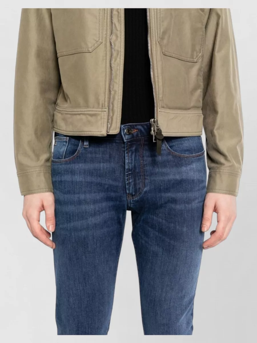 Emporio Armani Cotton Denim Trousers Belt Loops Pockets