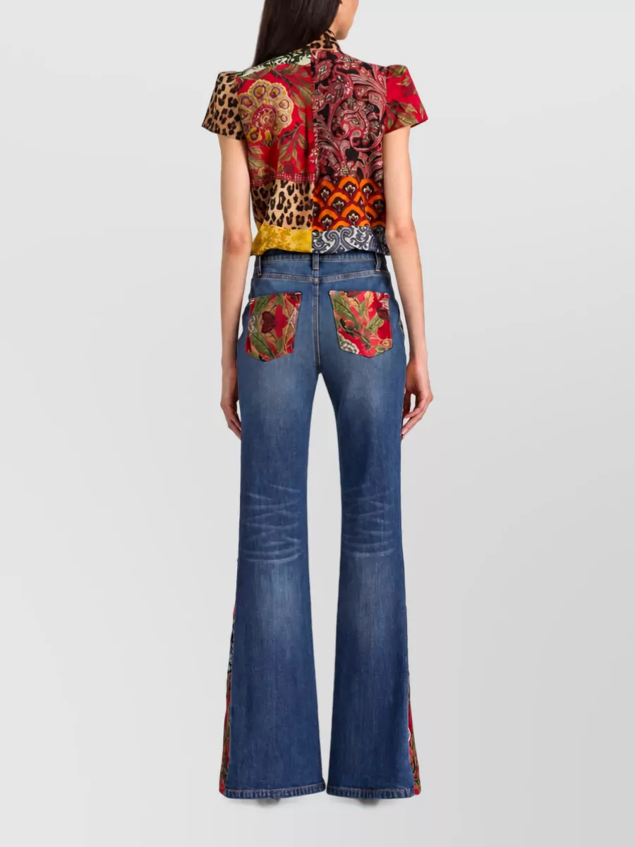 Alice + Olivia Silk Printed Pussy-Bow Short-Sleeve Shirt