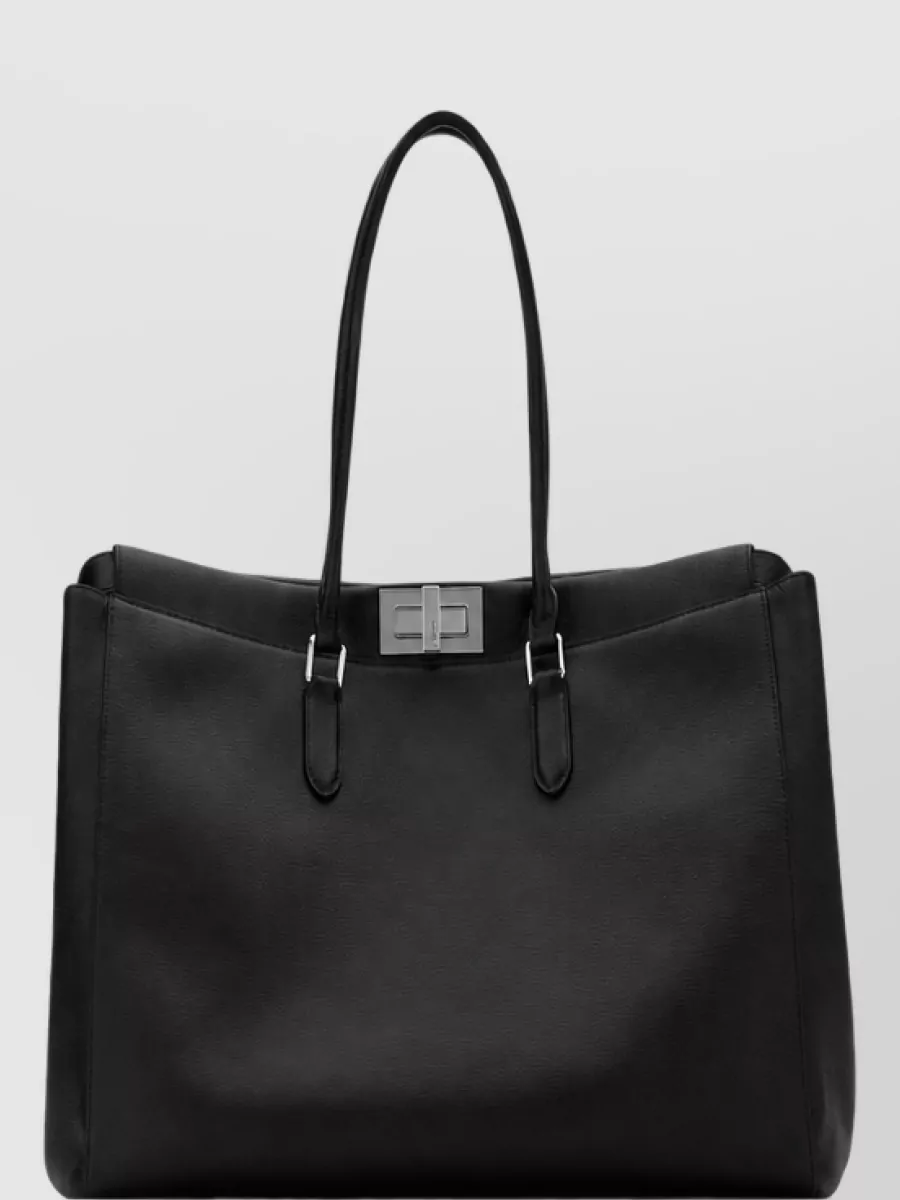 Fendi leather peekaboo tote bag
