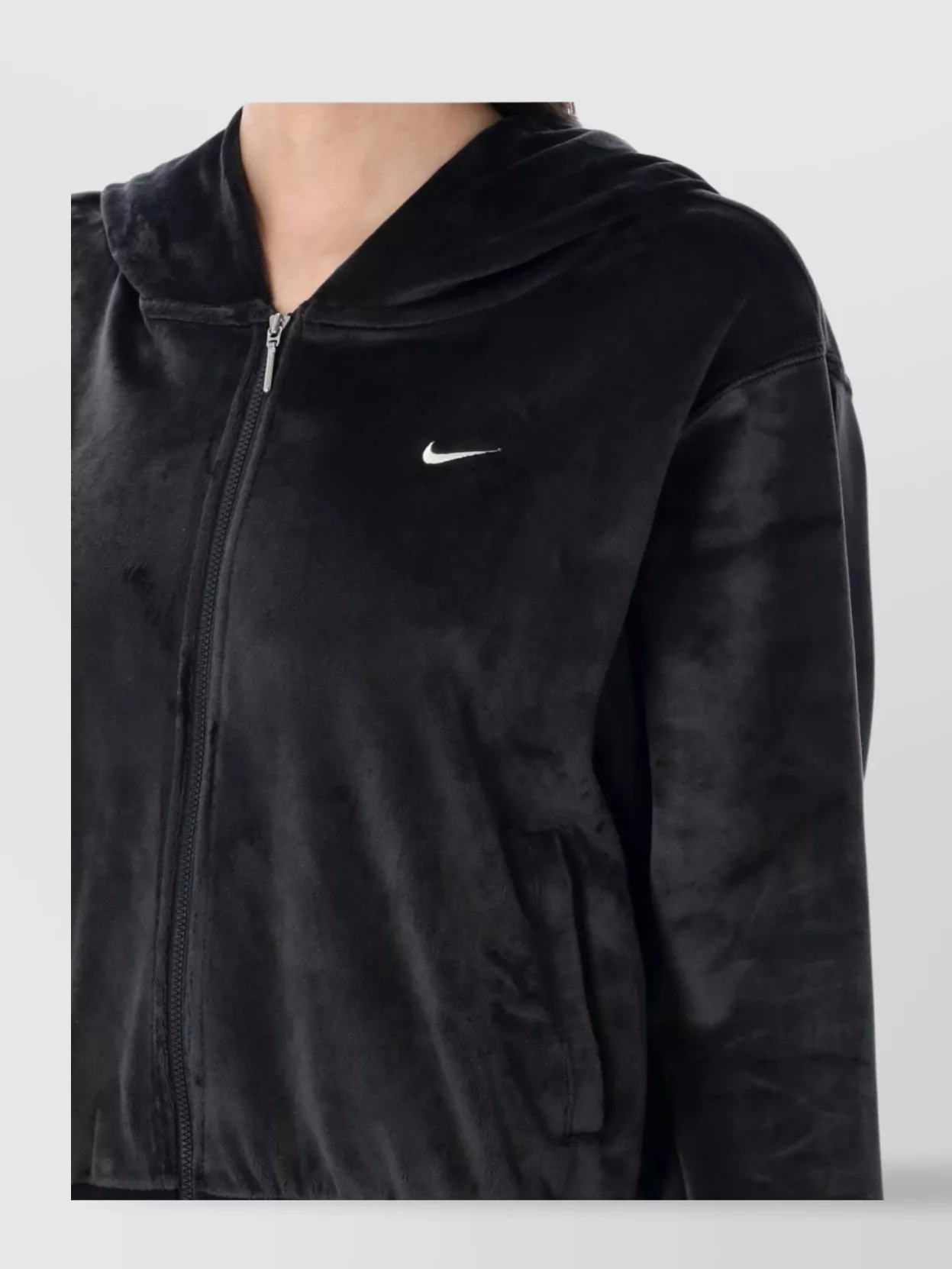 Nike Velour Full-Zip Hoodie Pockets