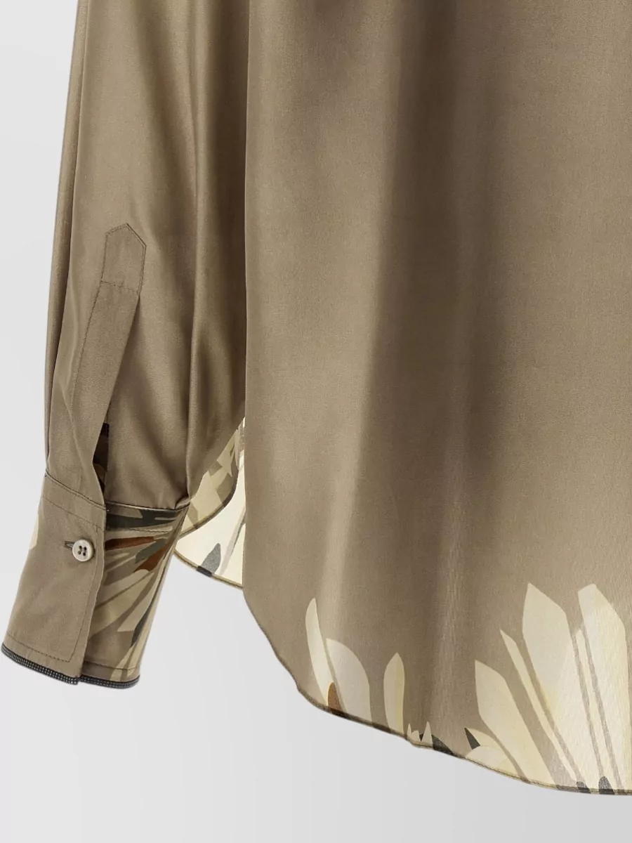 Brunello Cucinelli Long Sleeve Shirt Floral Pattern Buttons