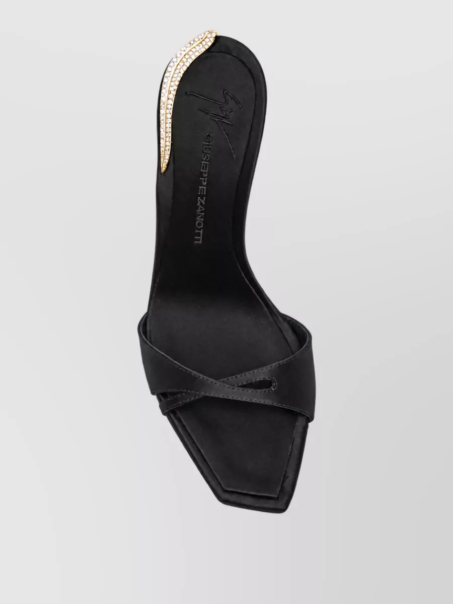 Giuseppe Zanotti Silk Satin Jewel-Embellished Heeled Mules