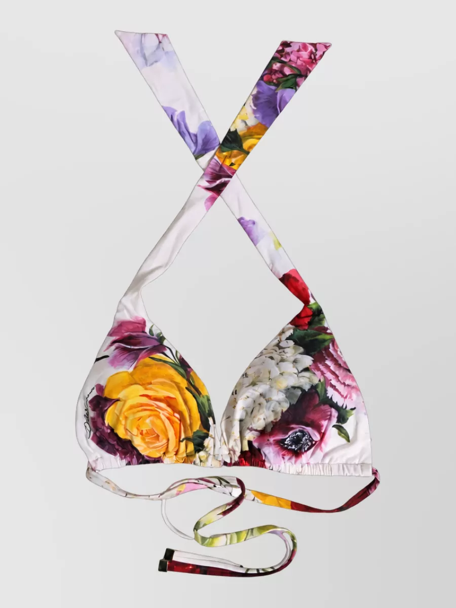 Dolce&Gabbana floral print triangle bikini top