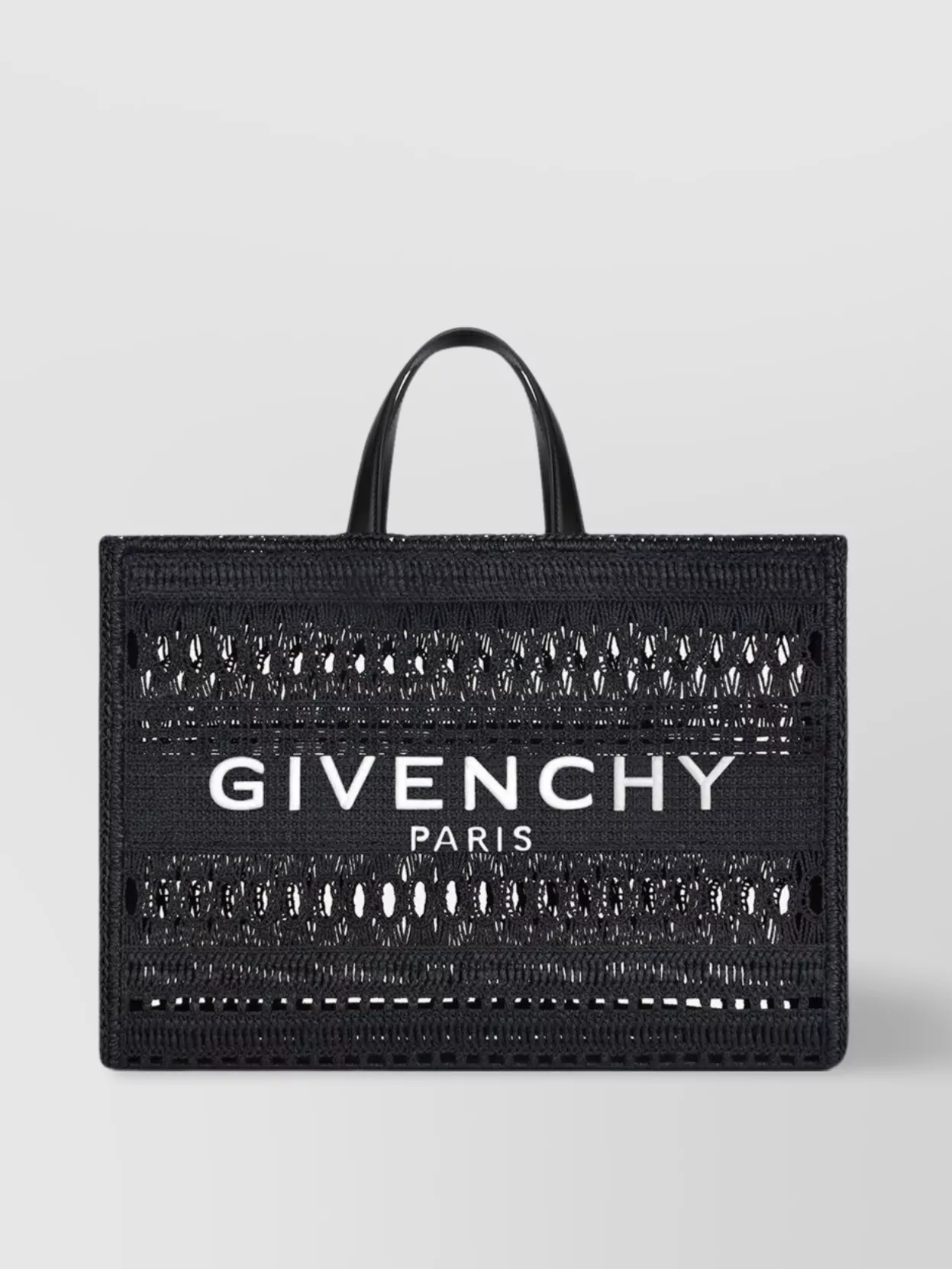 Shop Givenchy Raffia Lace Medium G-tote Bag In Black