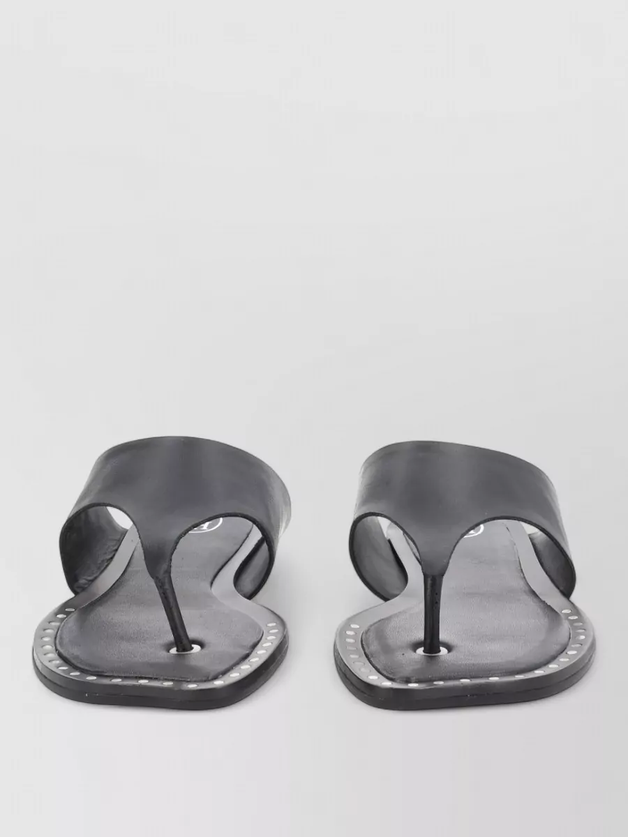 Ash leather flip flops