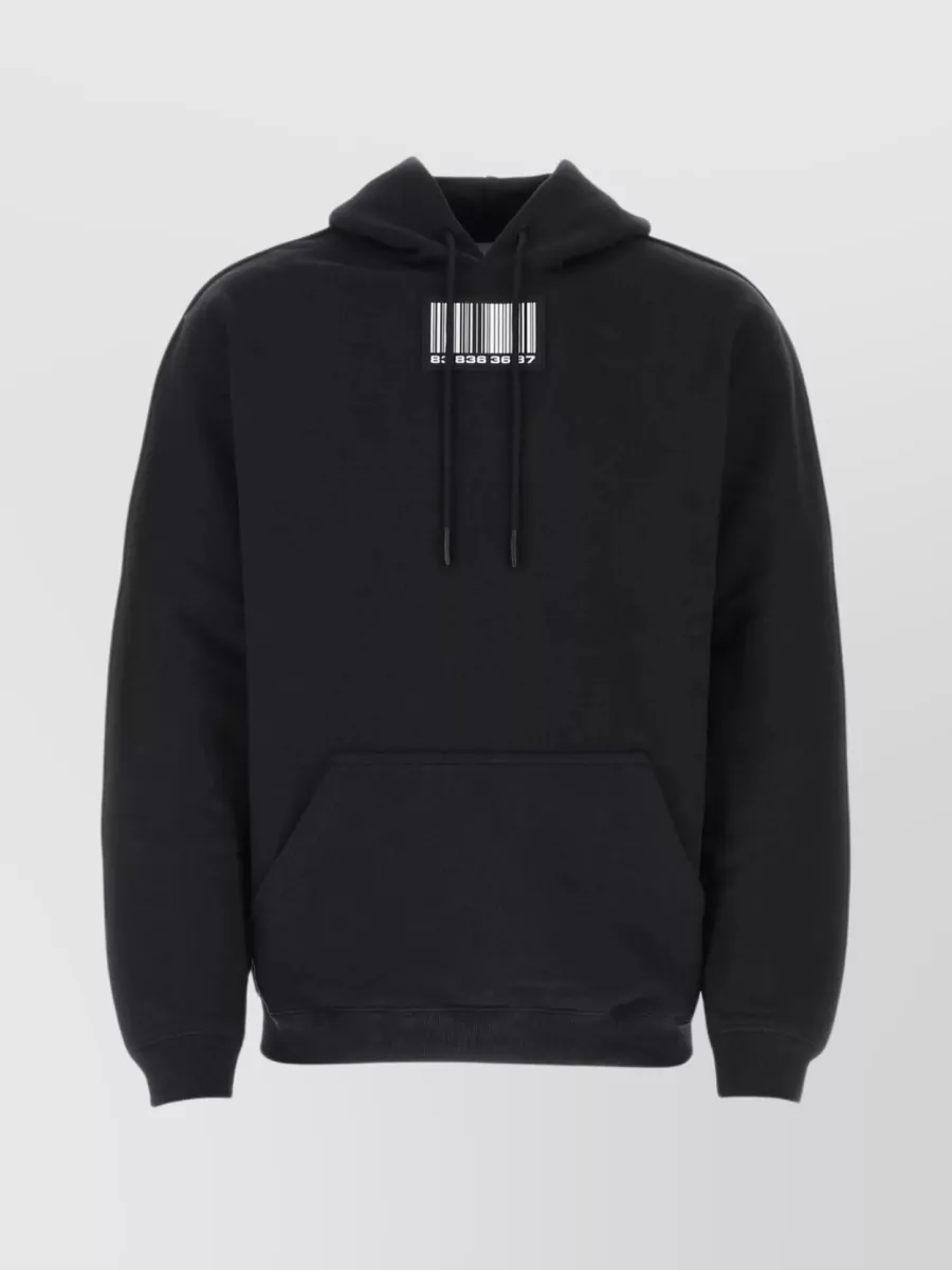 Shop Vtmnts Graphic Print Oversize Hooded Sweatshirt In Black