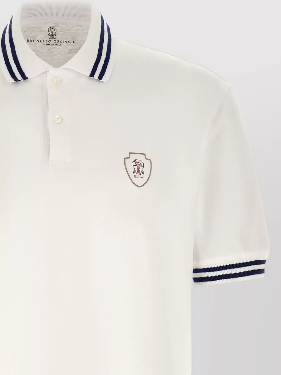 Brunello Cucinelli Polo Shirt Crest Short Sleeve Design