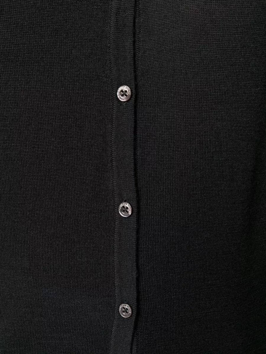 La Rose Merino Wool Round Neck Long-Sleeve Cardigan
