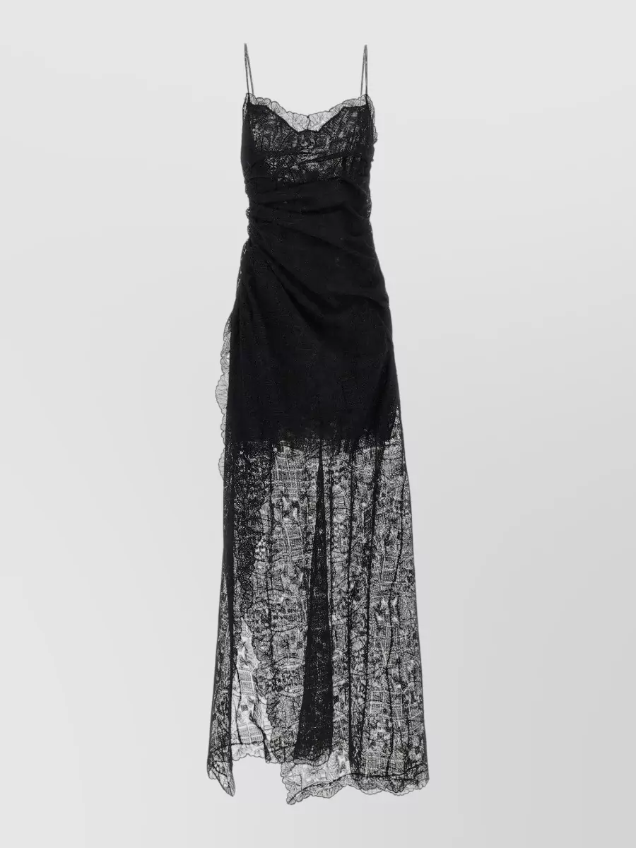 Ermanno Scervino lace draped sleeveless maxi dress