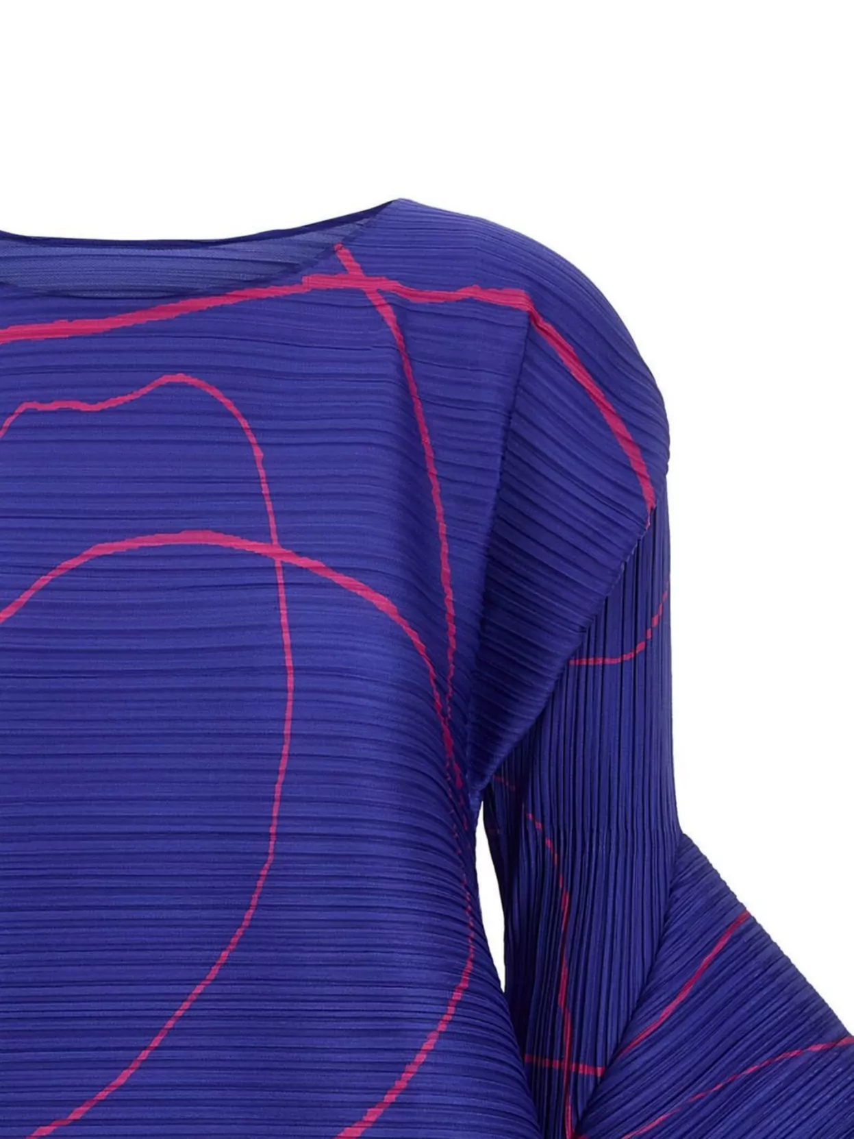 Pleats Please Issey Miyake Abstract Pattern Knee-Length Dress With Wide Sleeves