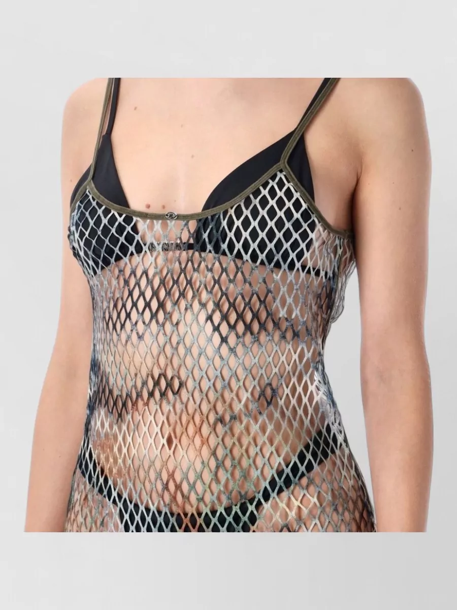 Diesel Mesh Printed Mini Beach Dress