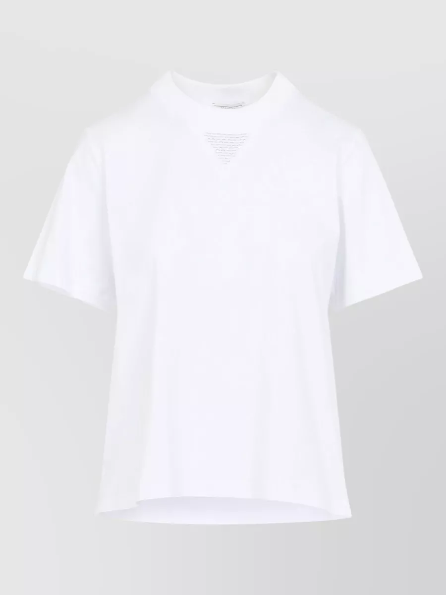 Peserico Short Sleeve Mock Neck Textured Top