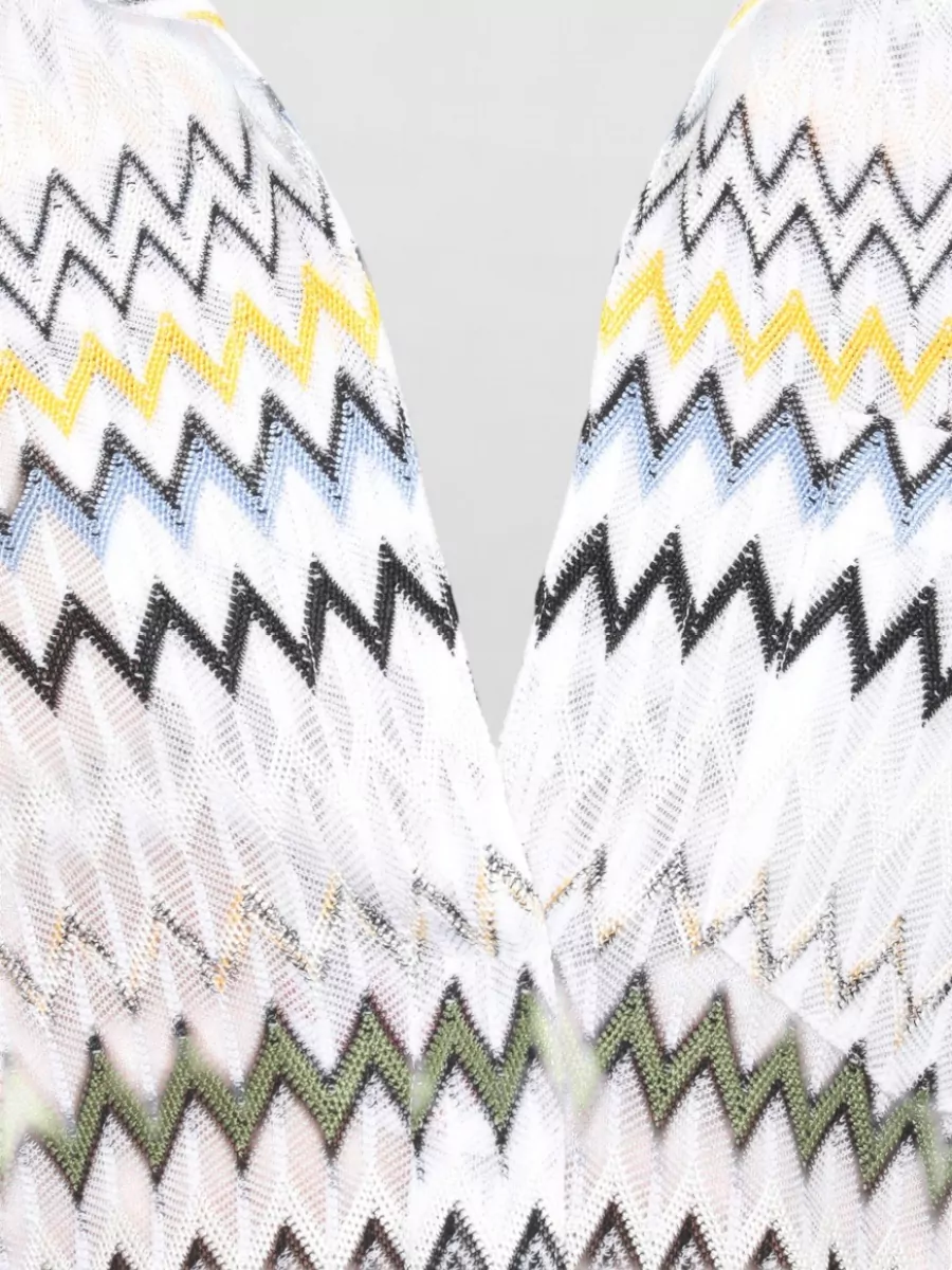 Missoni Printed V-Neck Long-Sleeve Blouse