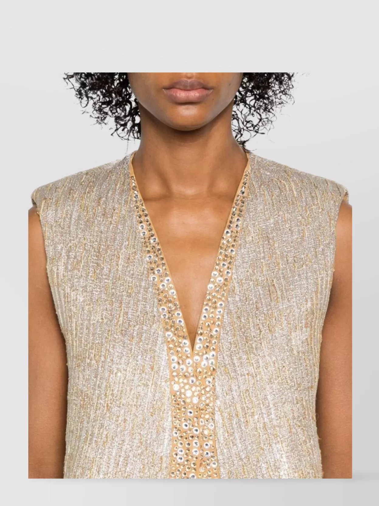 Forte Forte Shimmering Cropped Vest Sequin Embellishments