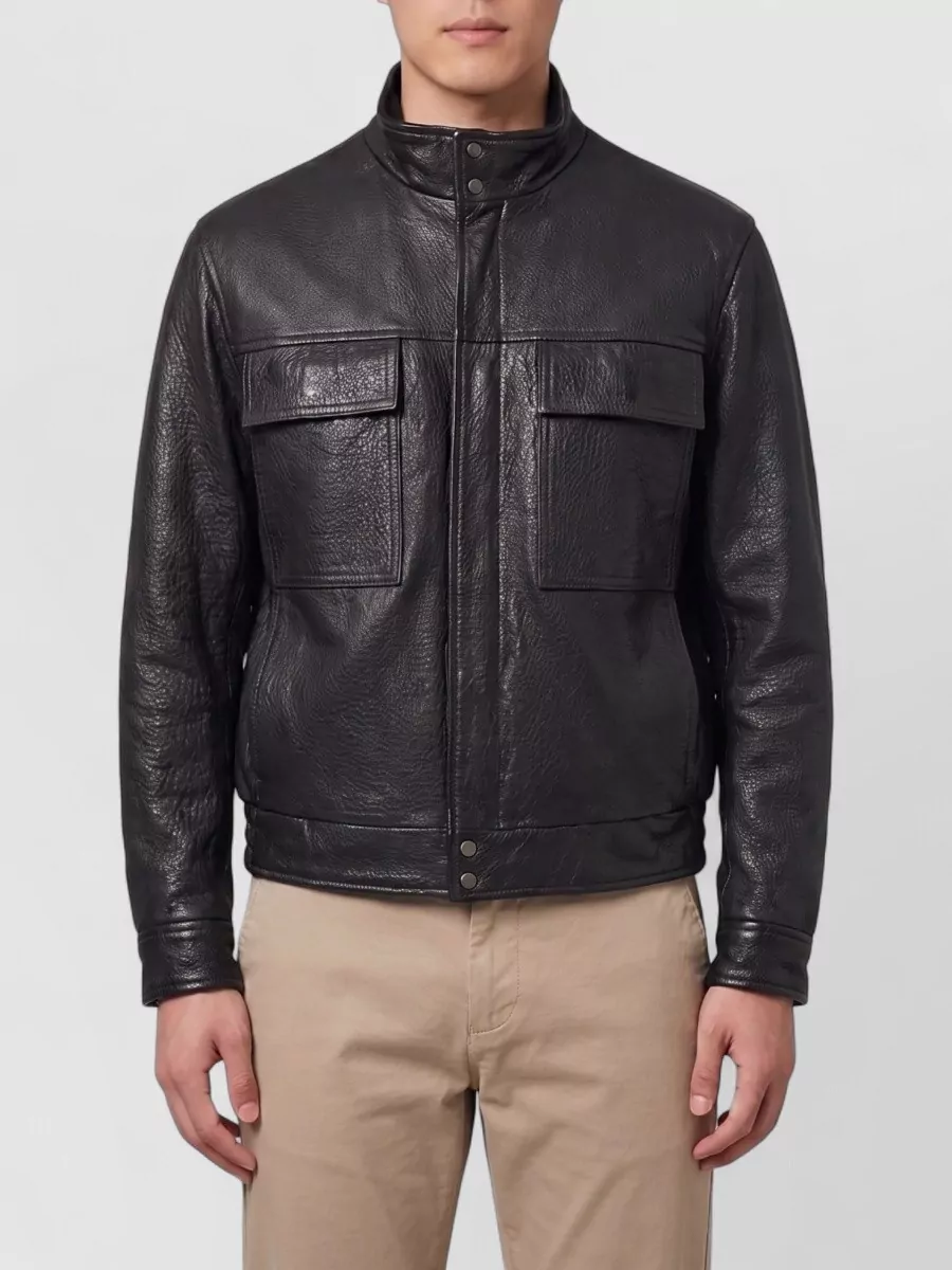 Salvatore Santoro hammered leather bomber jacket