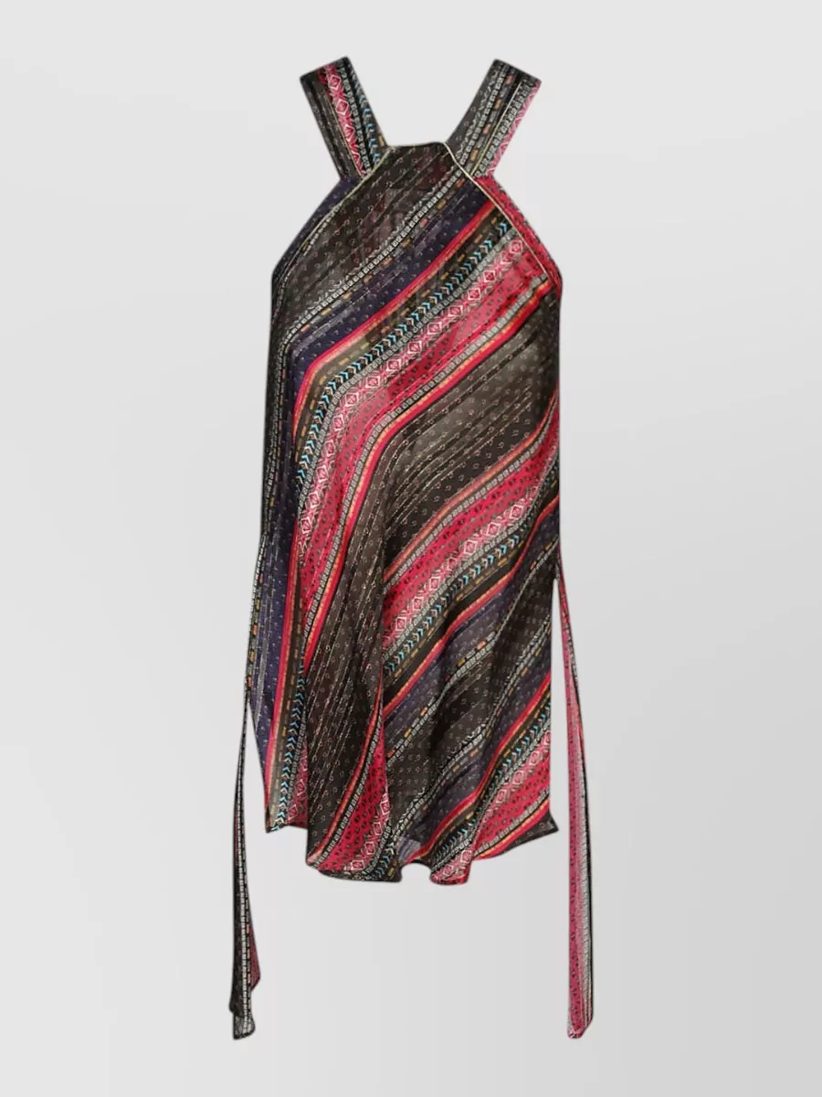 Seafarer silk asymmetric printed shirt
