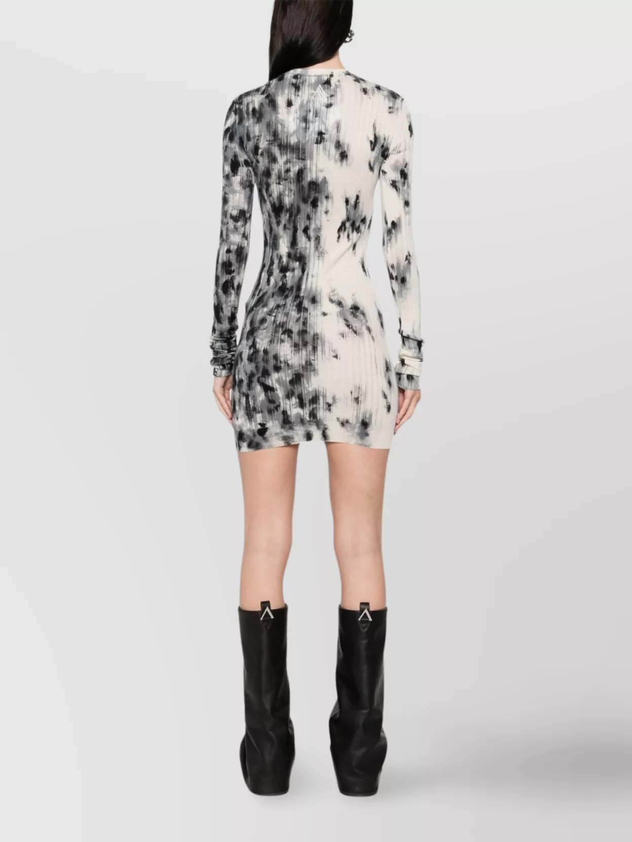 The Attico Animal Print Crew Neck Dress