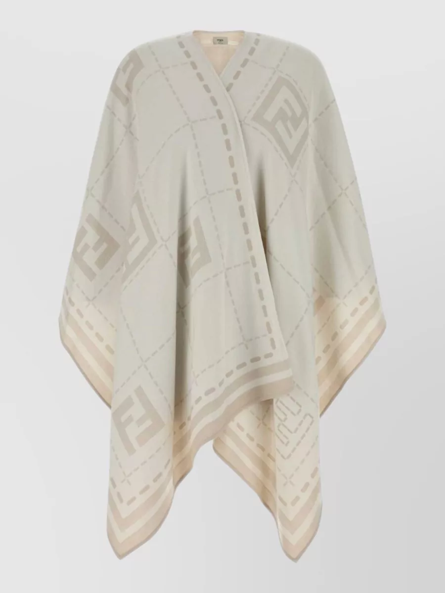 Fendi Virgin Wool Asymmetric Poncho