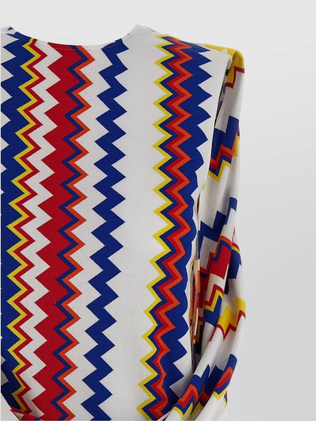 Missoni Zigzag Pattern Sleeveless Draped Back Dress