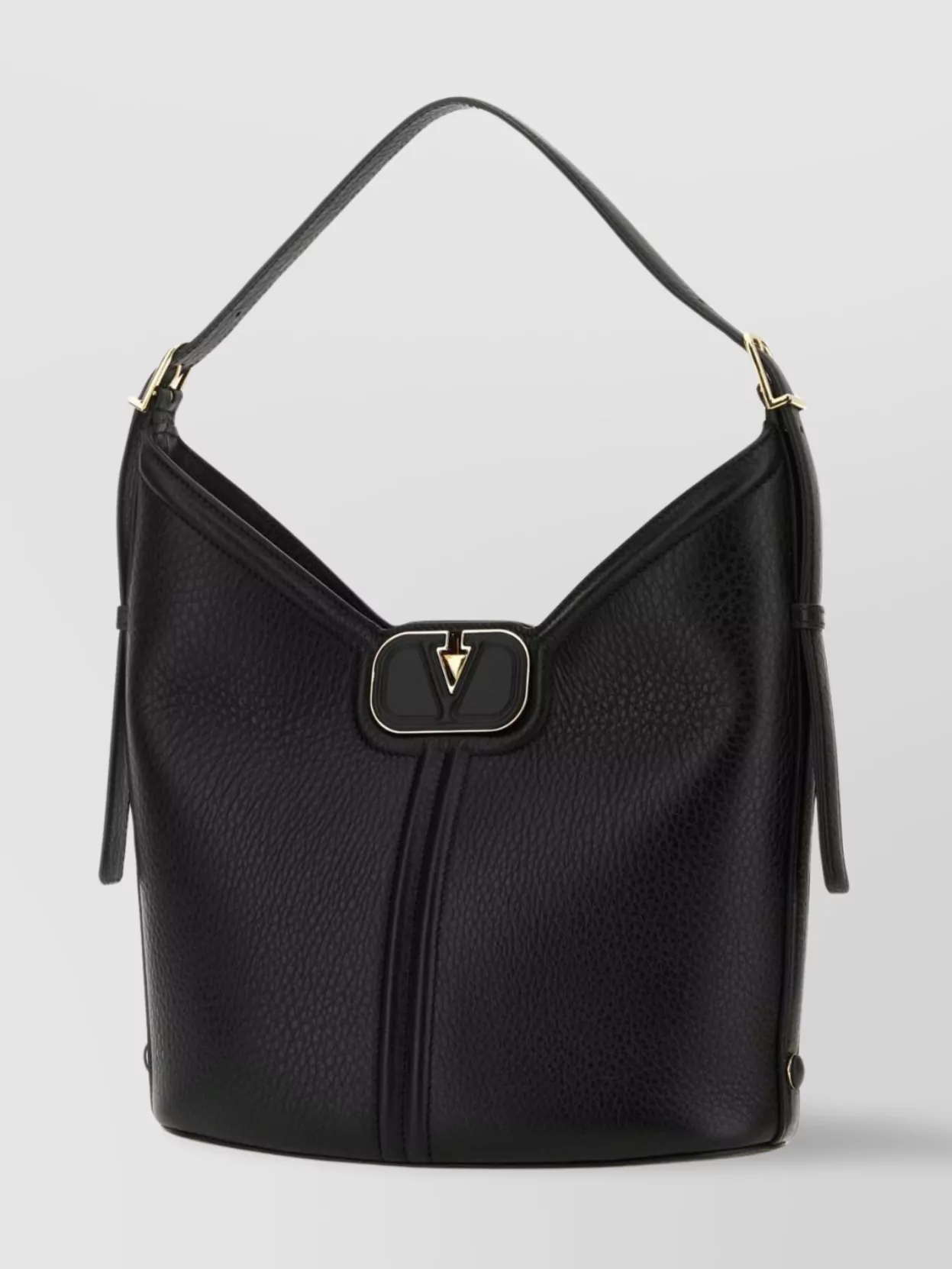 Shop Valentino Leather Logo Shoulder Bag