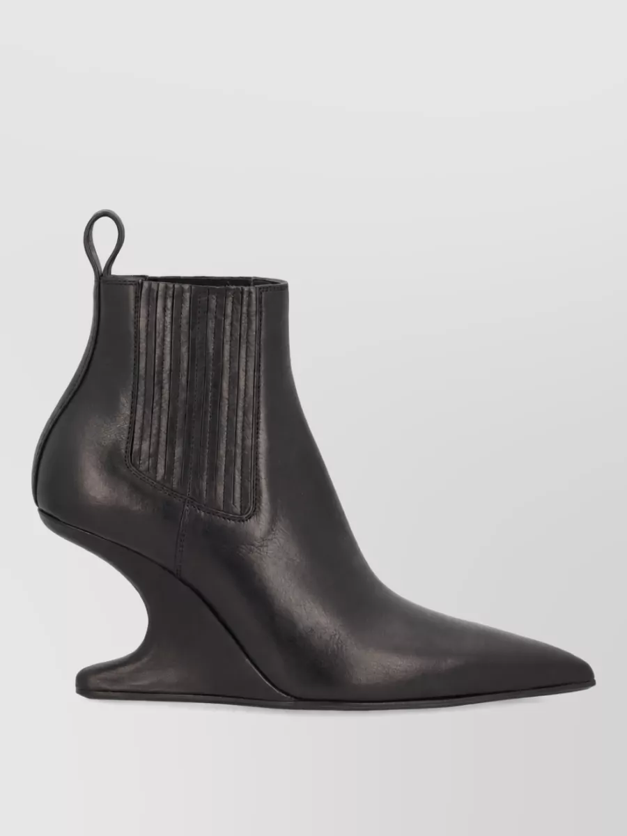 Rick Owens Leather Ankle Lace-Up Boots