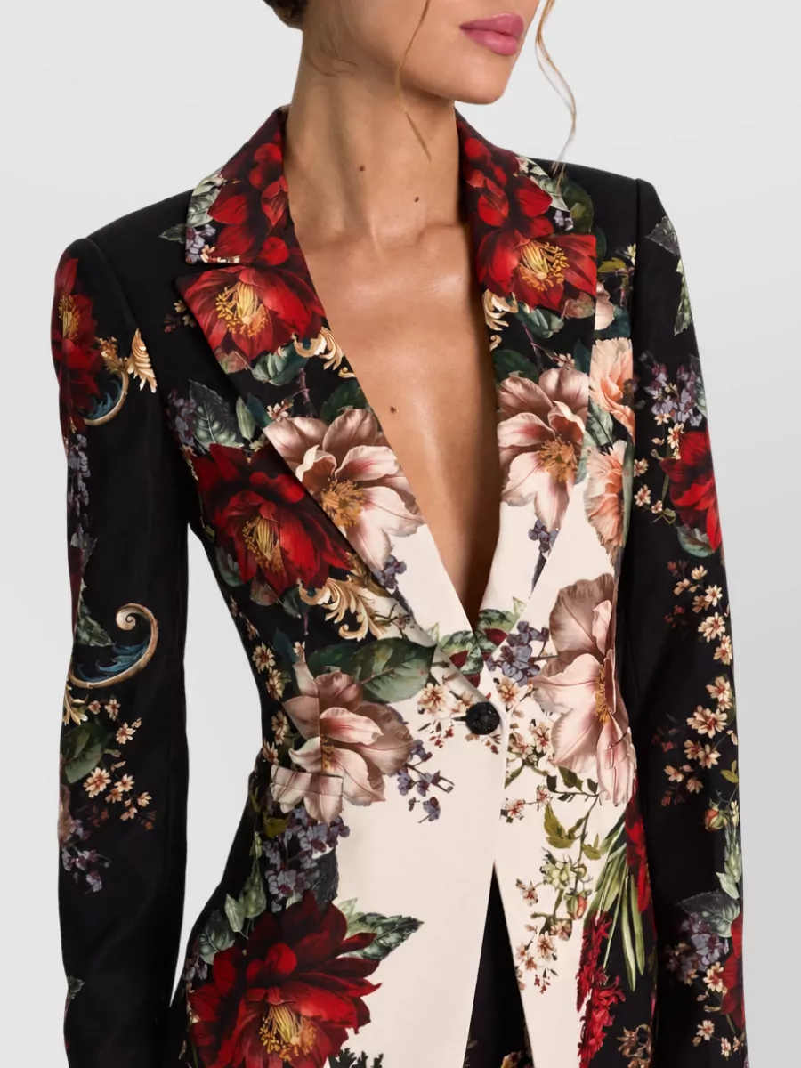 Alice + Olivia Floral-Print Single-Breasted Blazer
