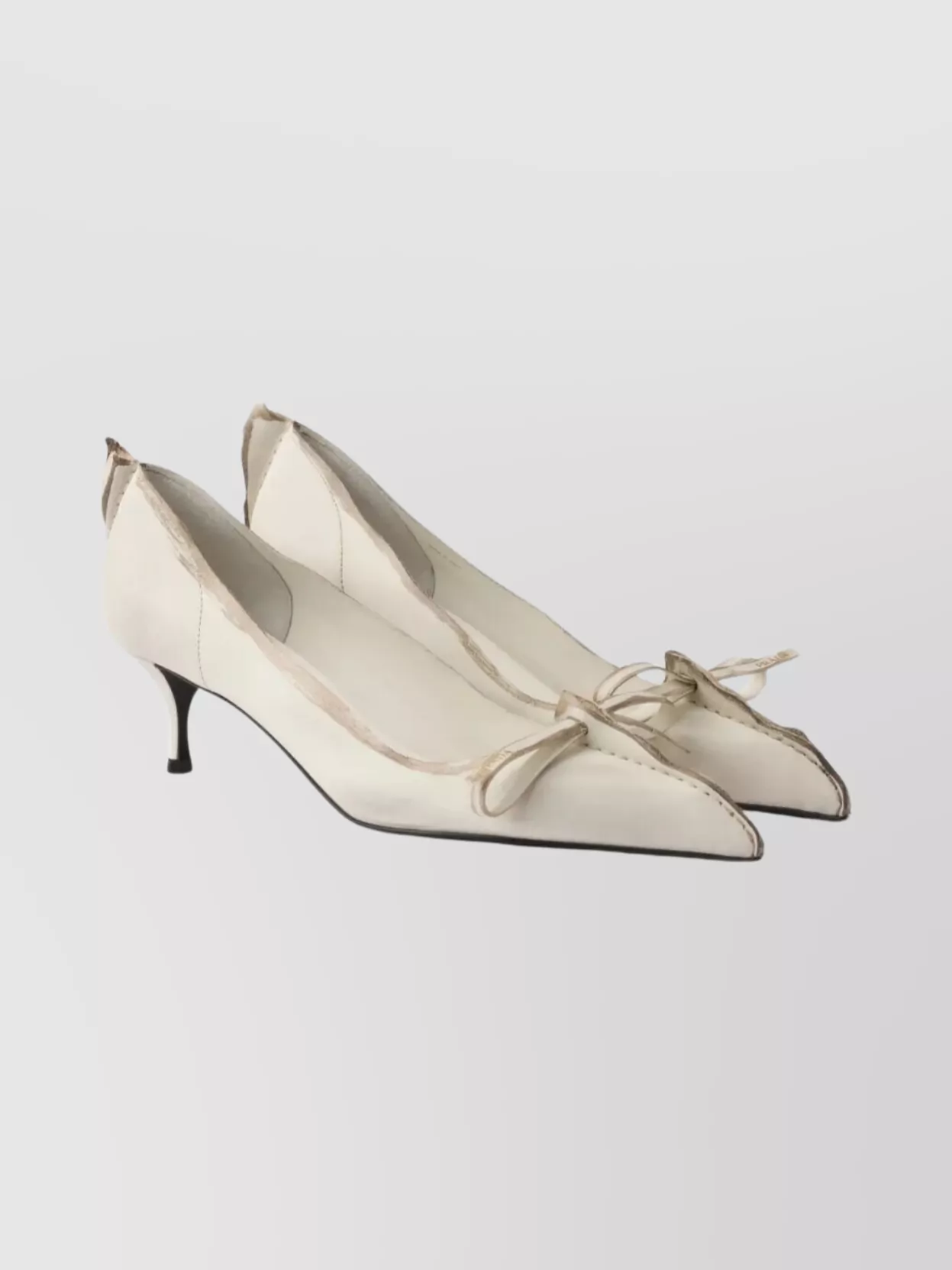 Prada Pointed Toe Pumps Bow Detail