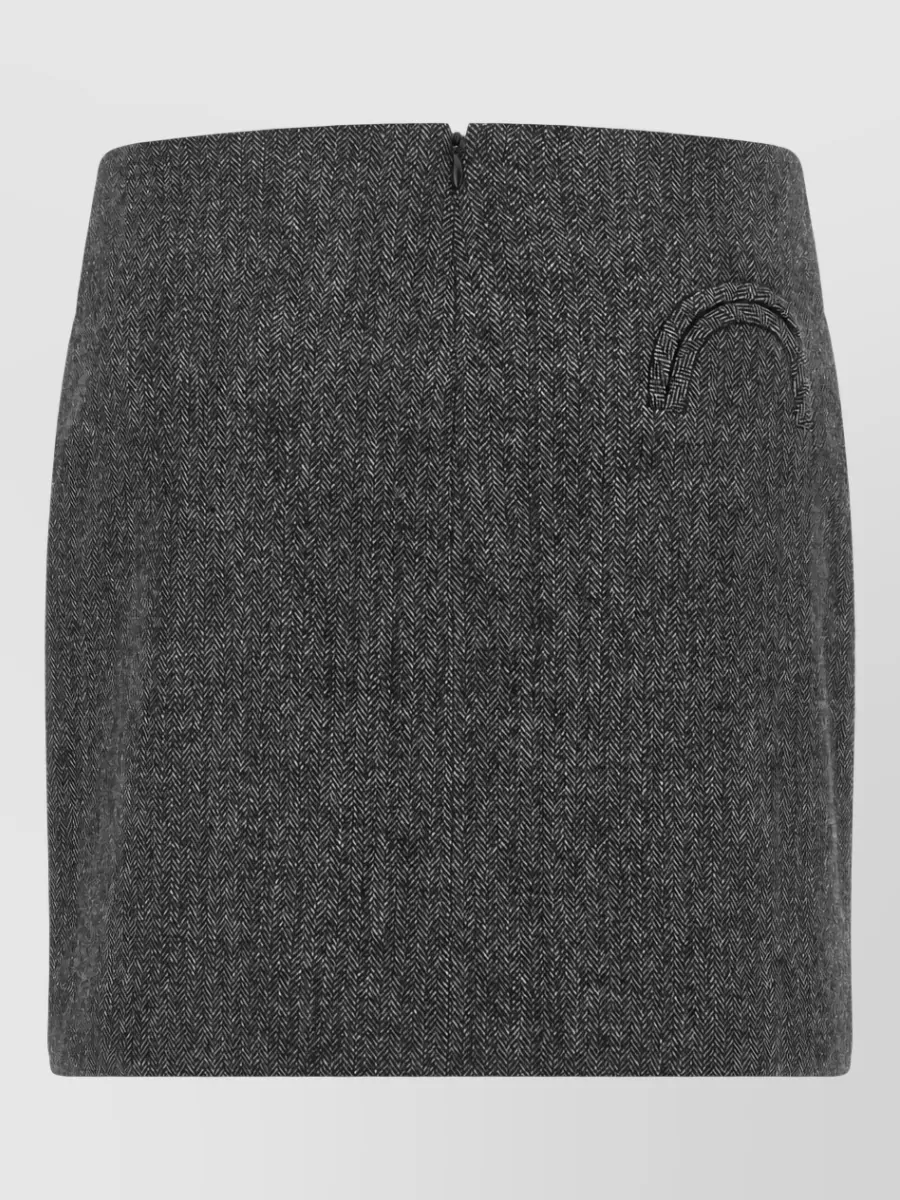 Blazé Milano Wool Herringbone High-Rise Mini Skirt