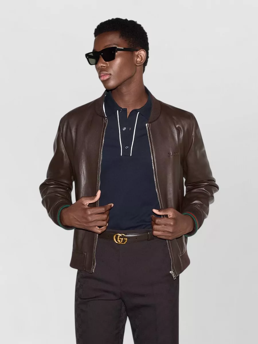 Gucci Cotton Pique Polo Shirt Contrast Trim