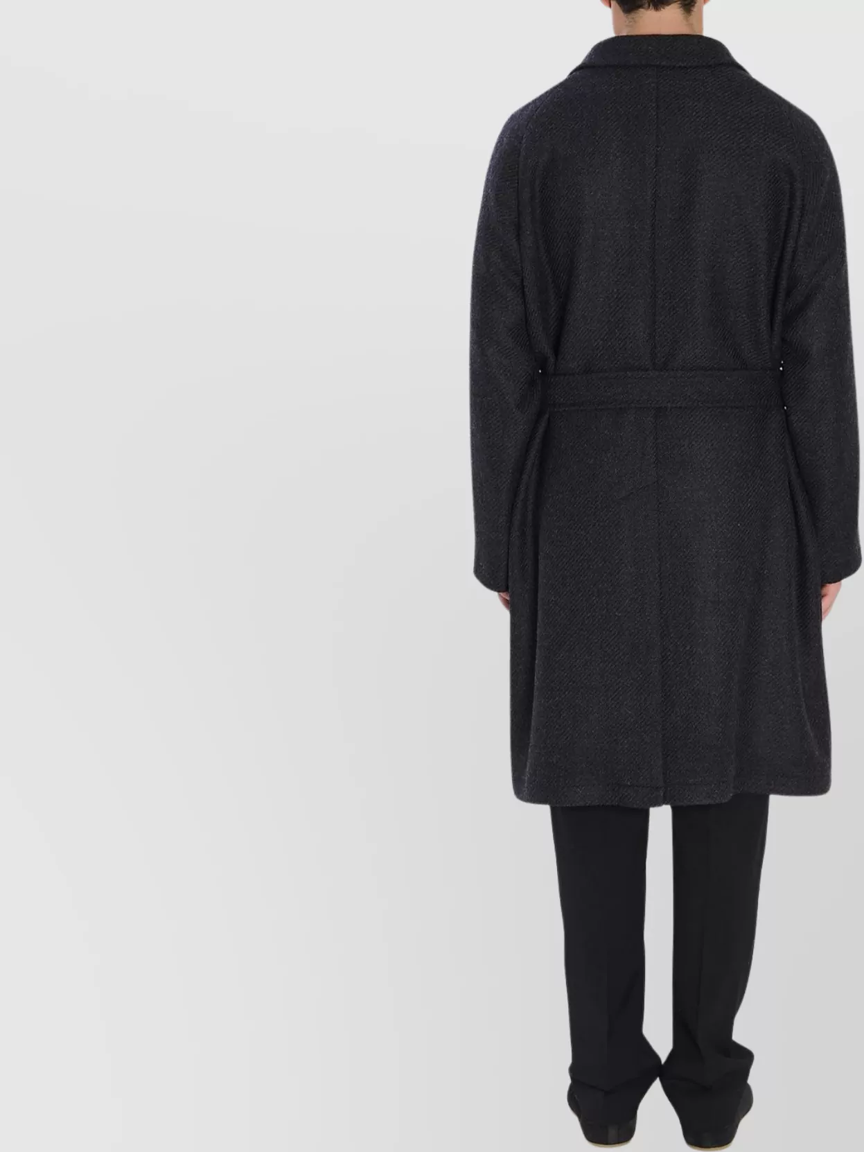 Tagliatore Midi Coat With Raglan Sleeves And Belt In Black