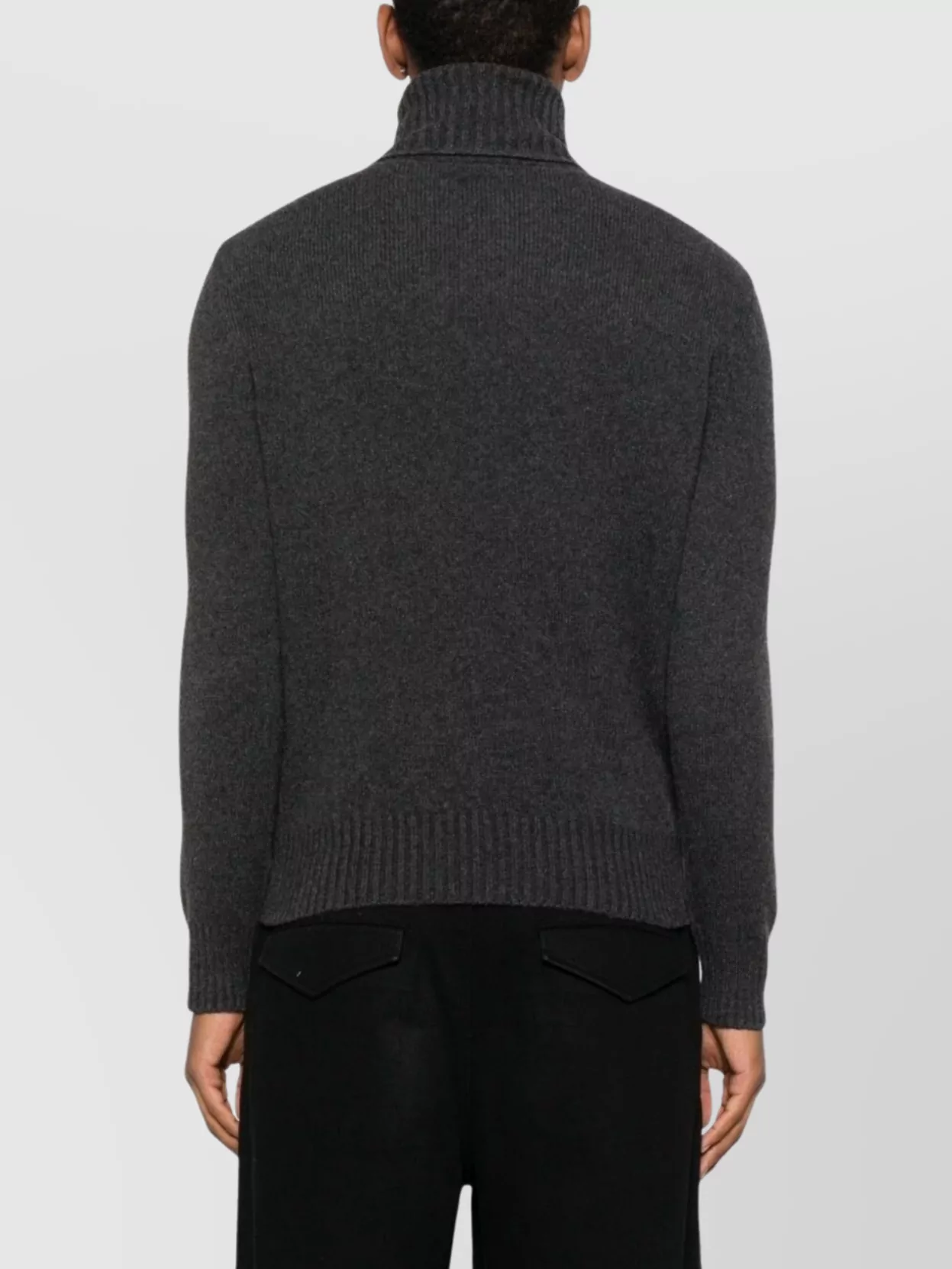 Ami Alexandre Mattiussi Ribbed Turtleneck Sweater Long Sleeves In Black