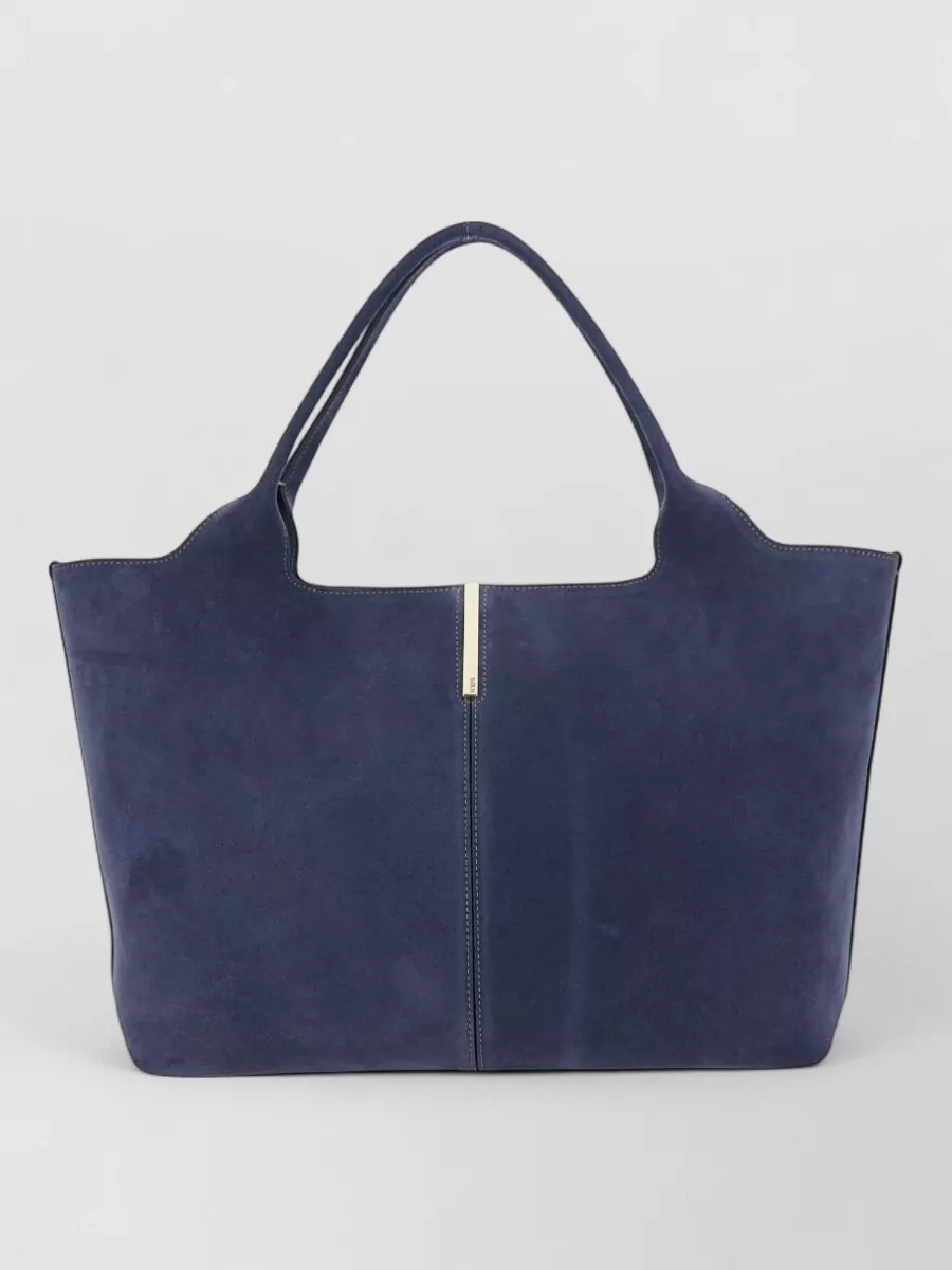 Tod's Suede Leather Tote Bag Rectangular Shape