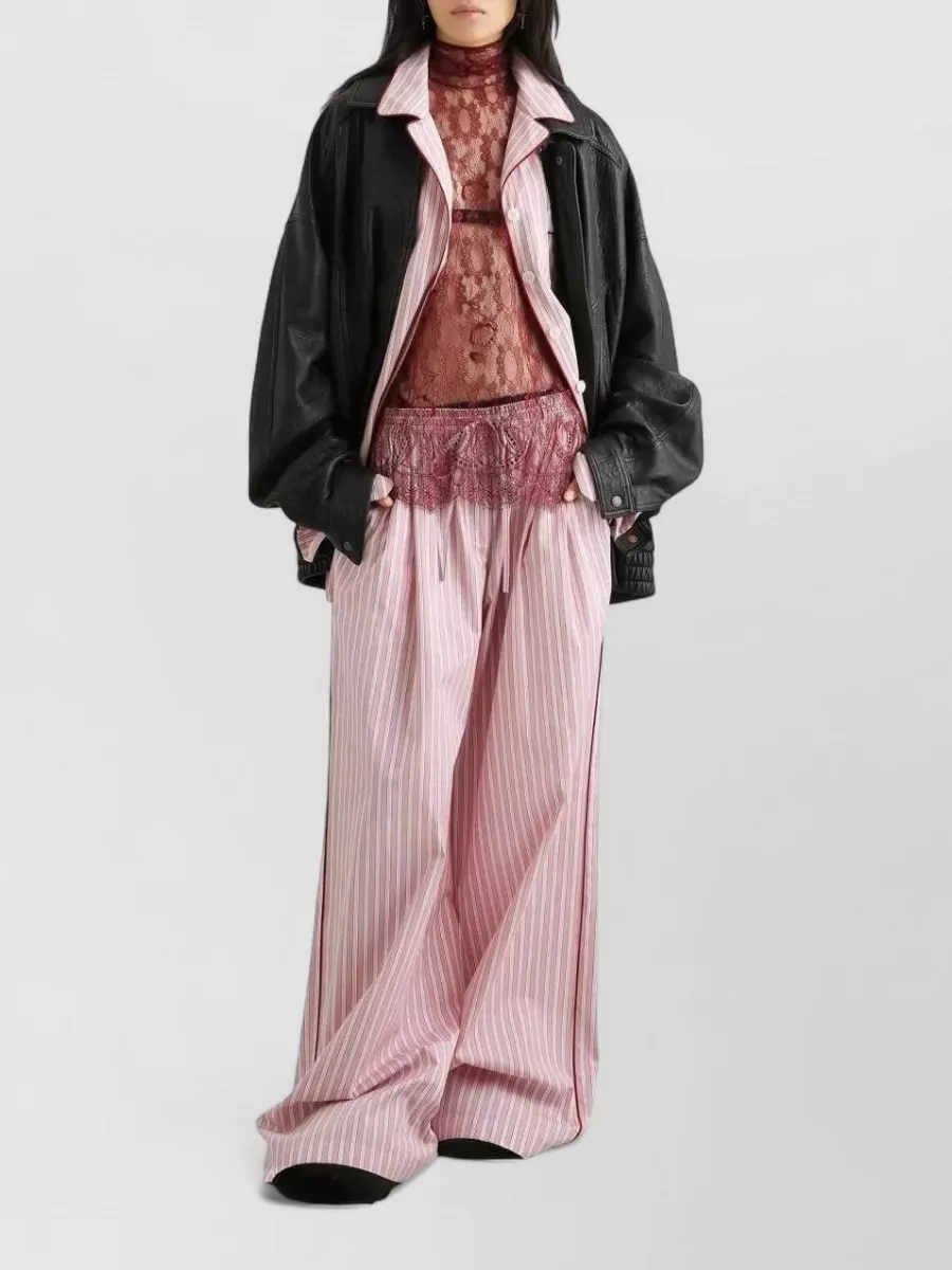 Dolce&Gabbana Chantilly Lace High-Neck Long-Sleeve Top