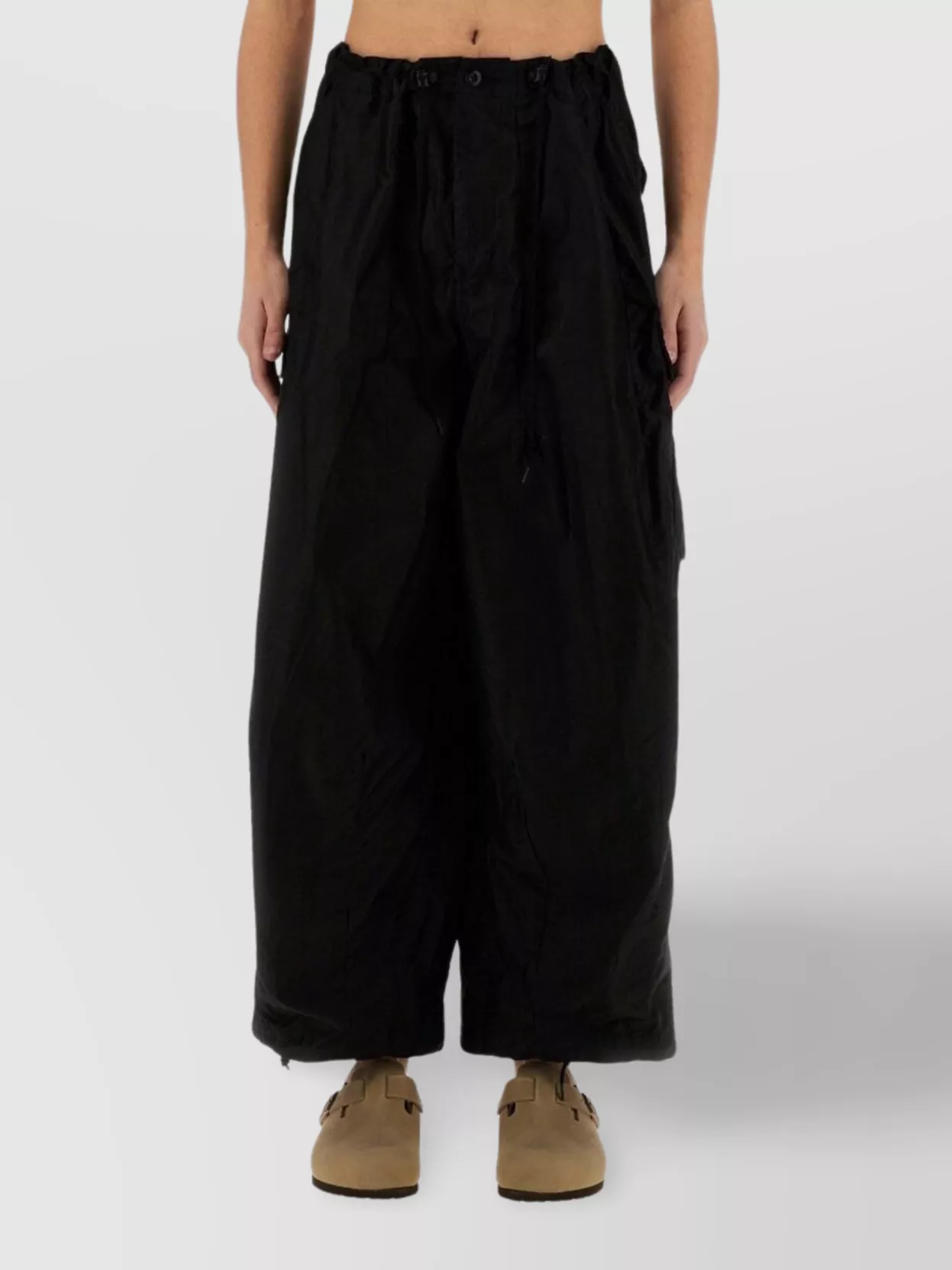 Needles Wide Leg Cargo Pants Drawstring Detail