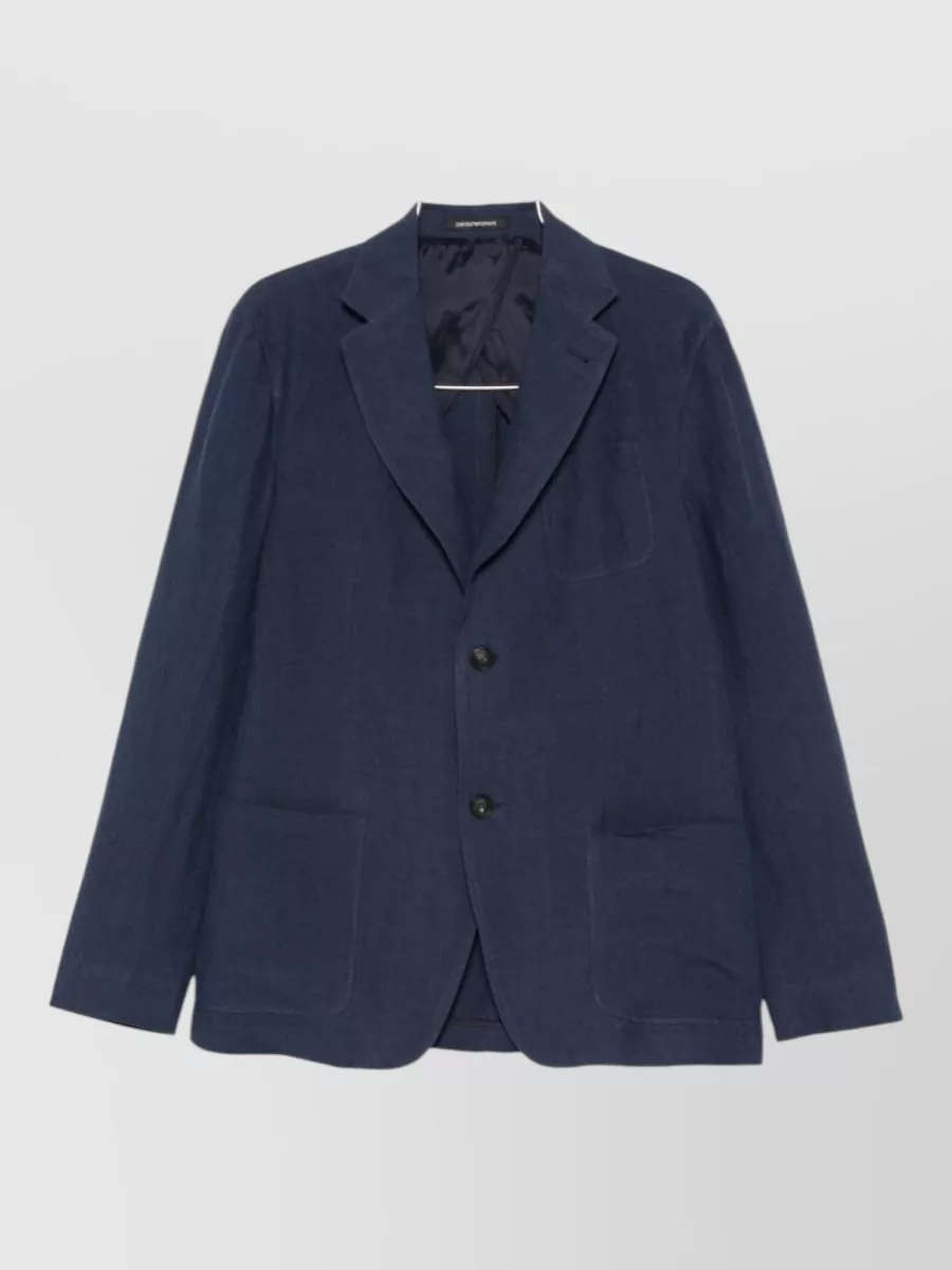 Emporio Armani linen single-breasted blazer