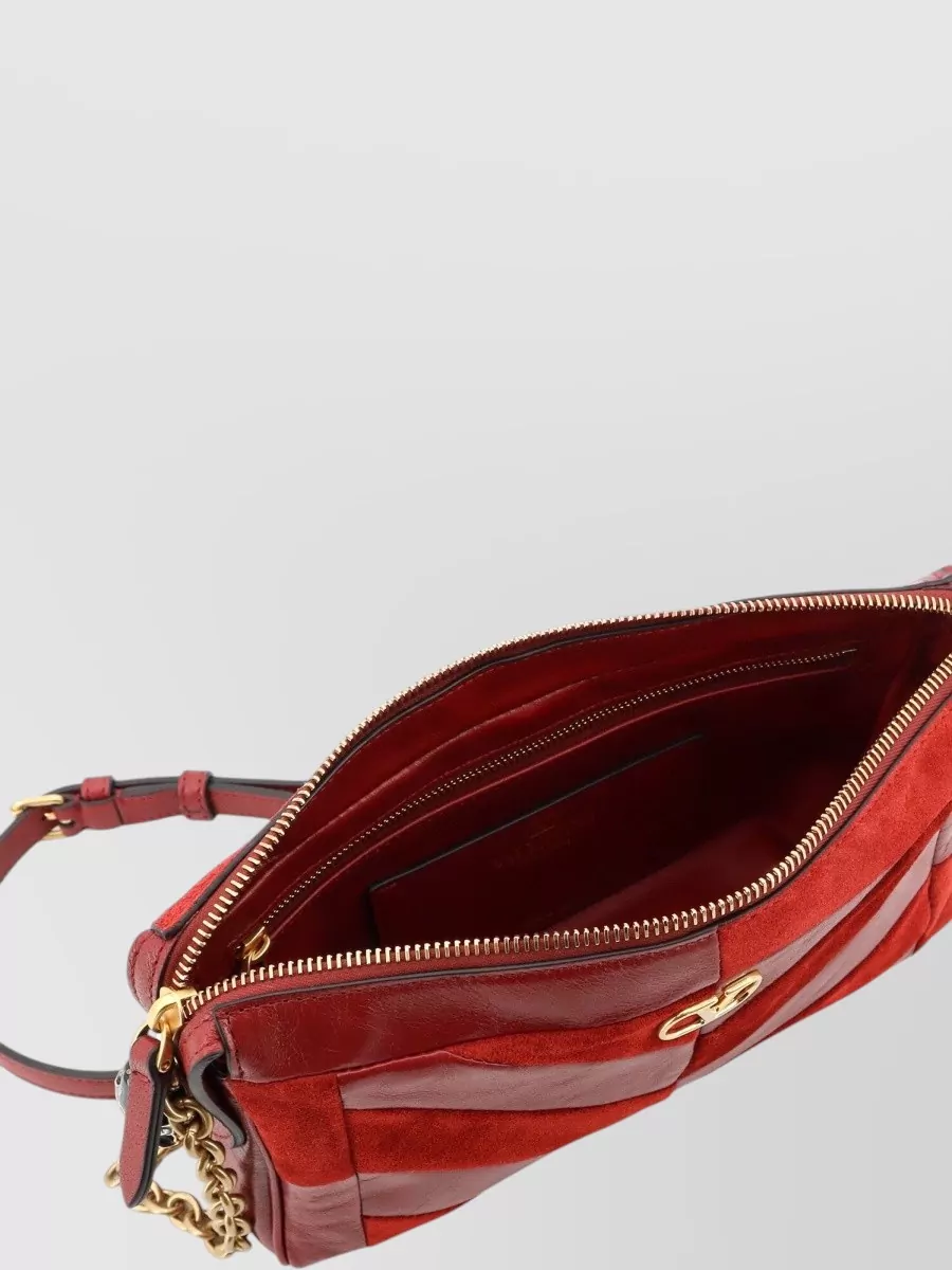 Valentino Garavani Panthea Small Leather And Suede Clutch Bag