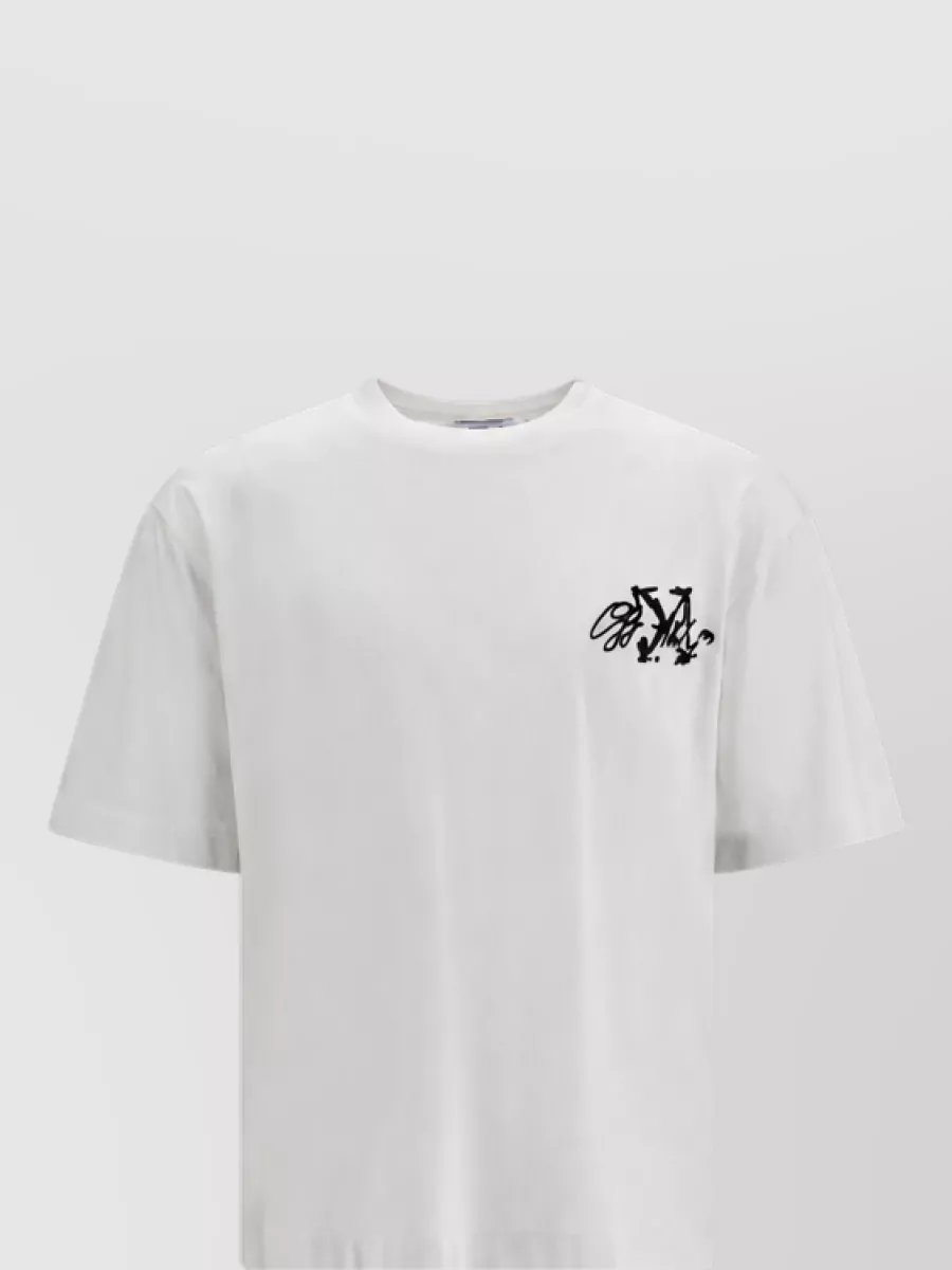 Off-White cotton oversized logo-embroidered t-shirt
