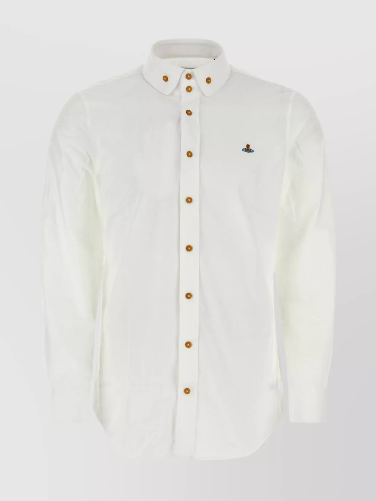 Shop Vivienne Westwood Poplin Shirt With Rear Yoke And Curved Hem