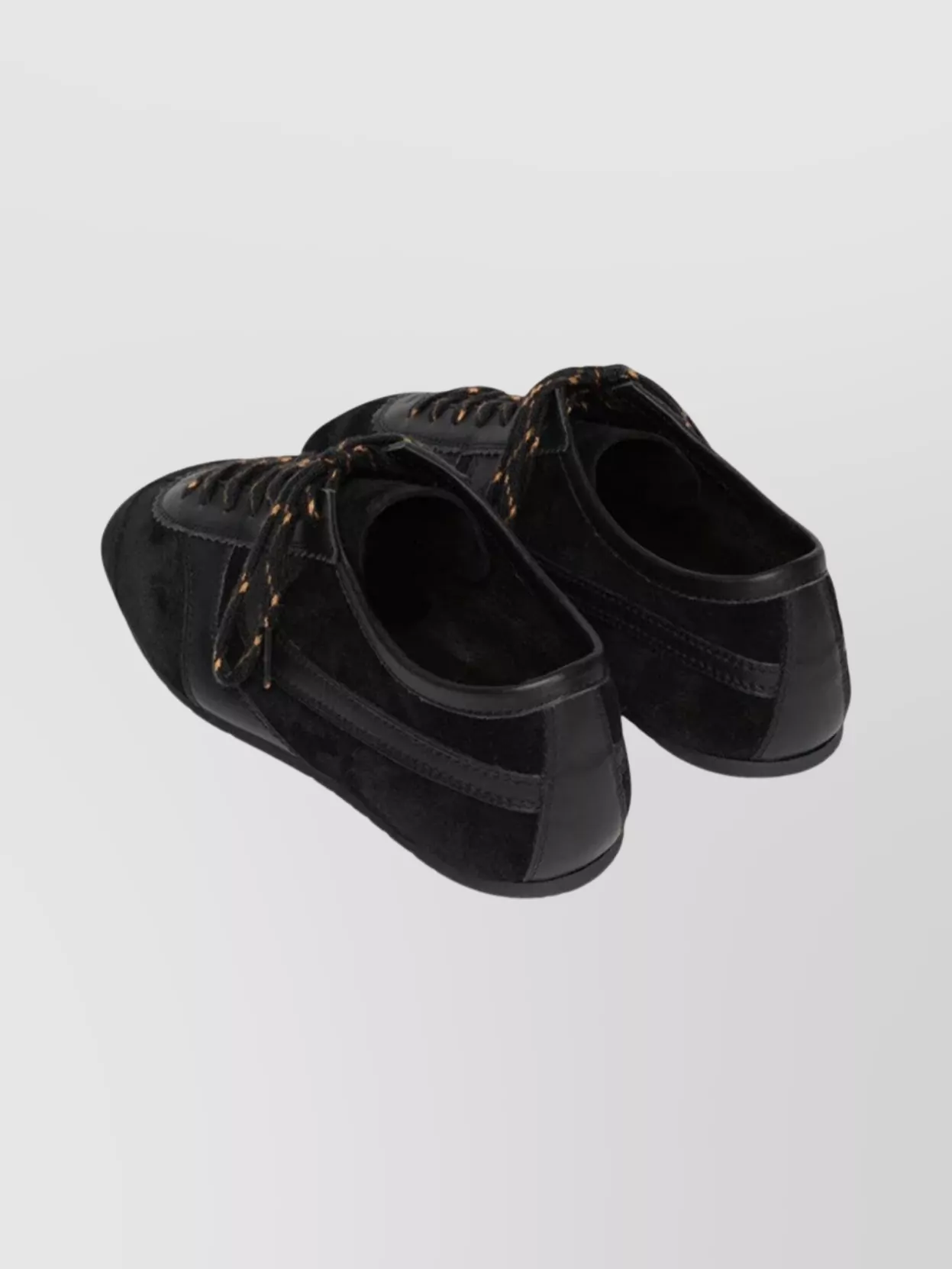 Dries Van Noten Suede Texture Sneakers Featuring Contrast Stitching In Black