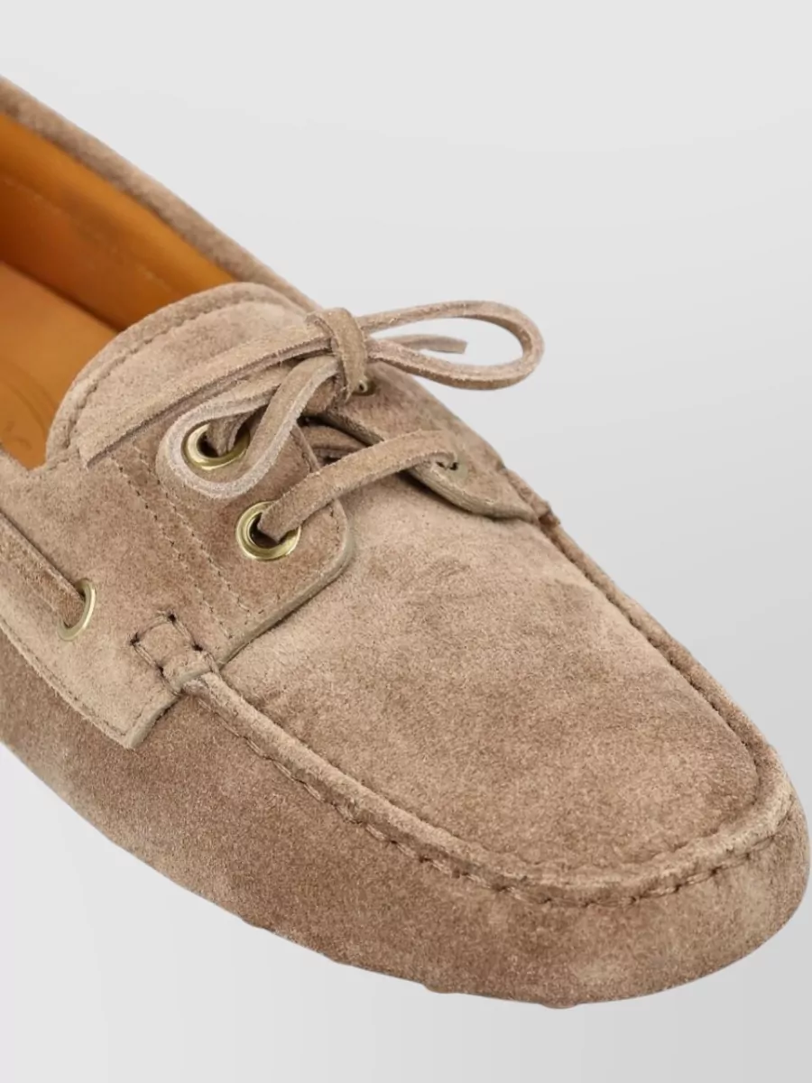 Tod's Suede Leather Lace-Up Loafers