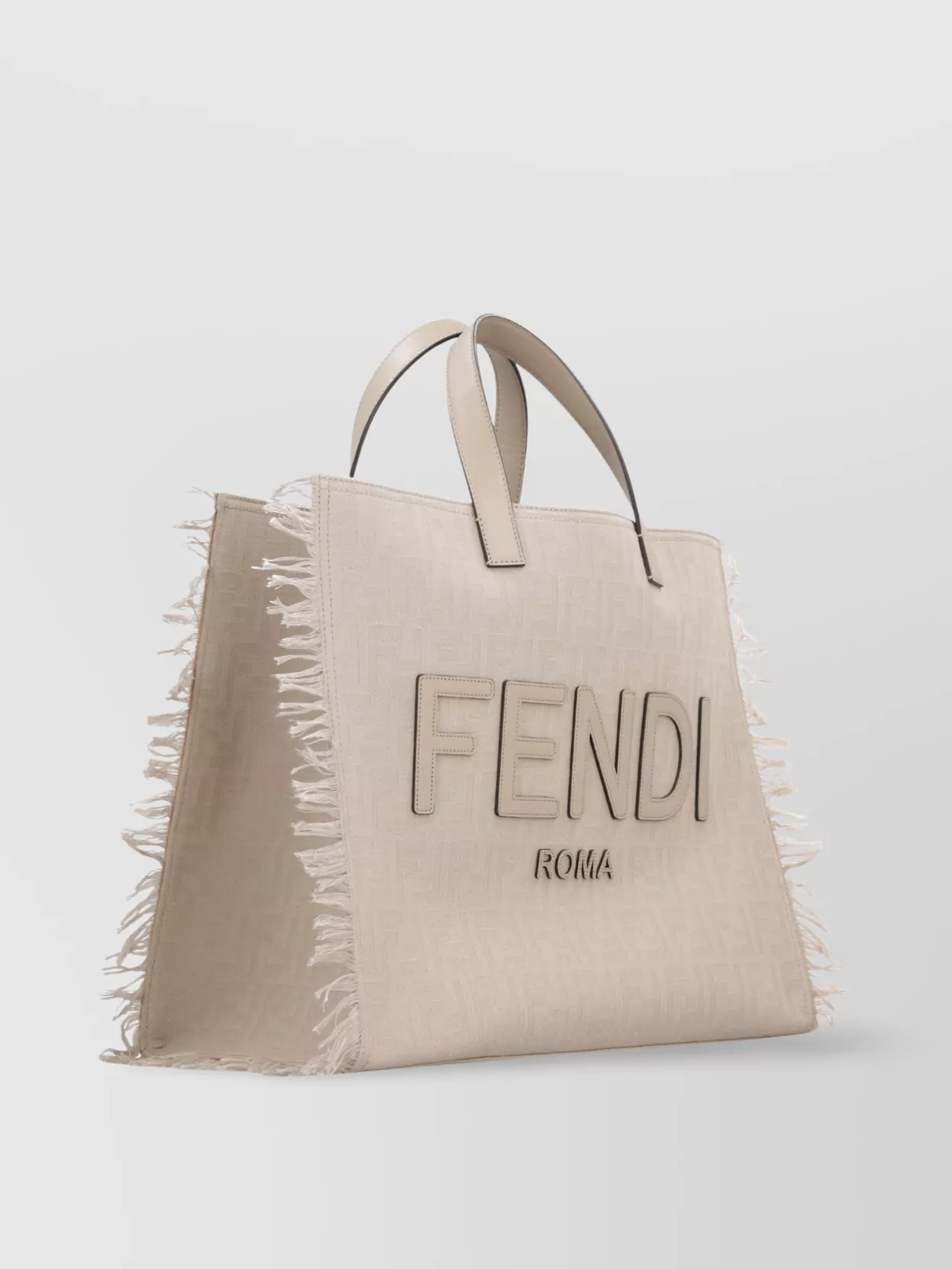 Fendi Jacquard Fabric Tote Bag With Fringes On Sides