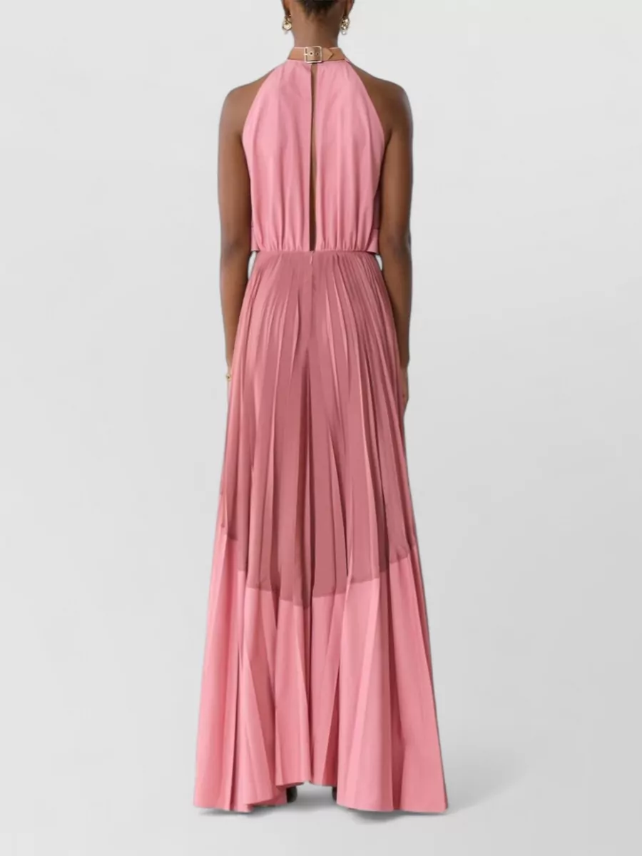 Lanvin Pleated Halterneck Maxi Dress
