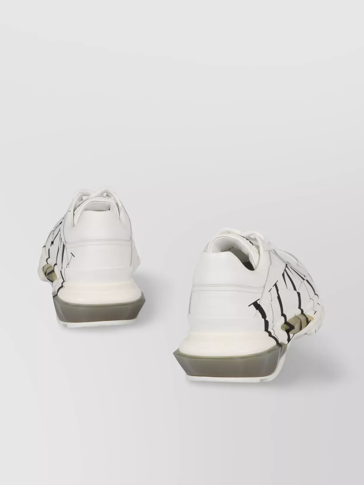 Valentino Leather Sneakers With Chunky Contrast Sole
