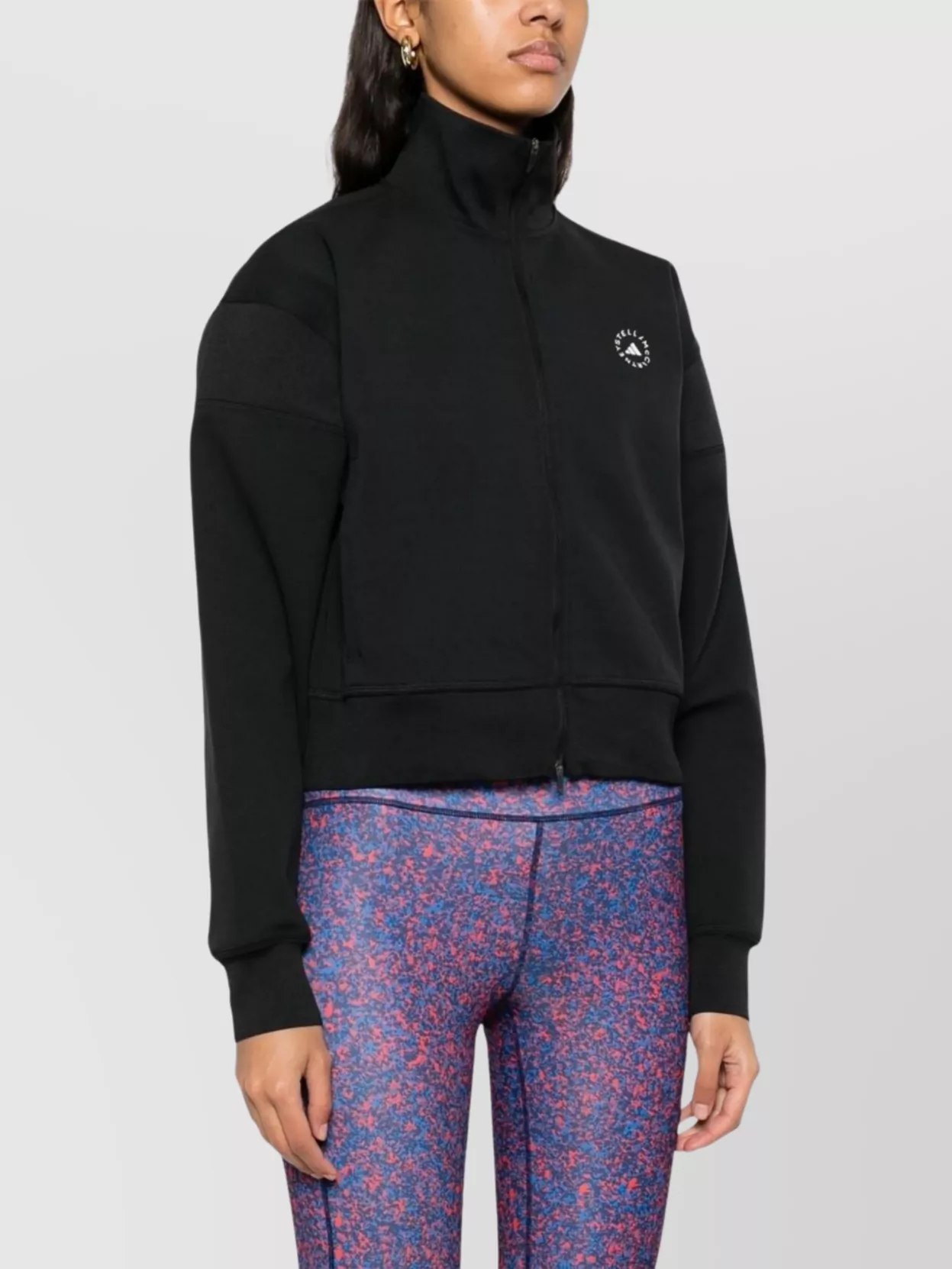 Adidas By Stella Mccartney High Neck Knitwear Sweatshirt With Side Pockets