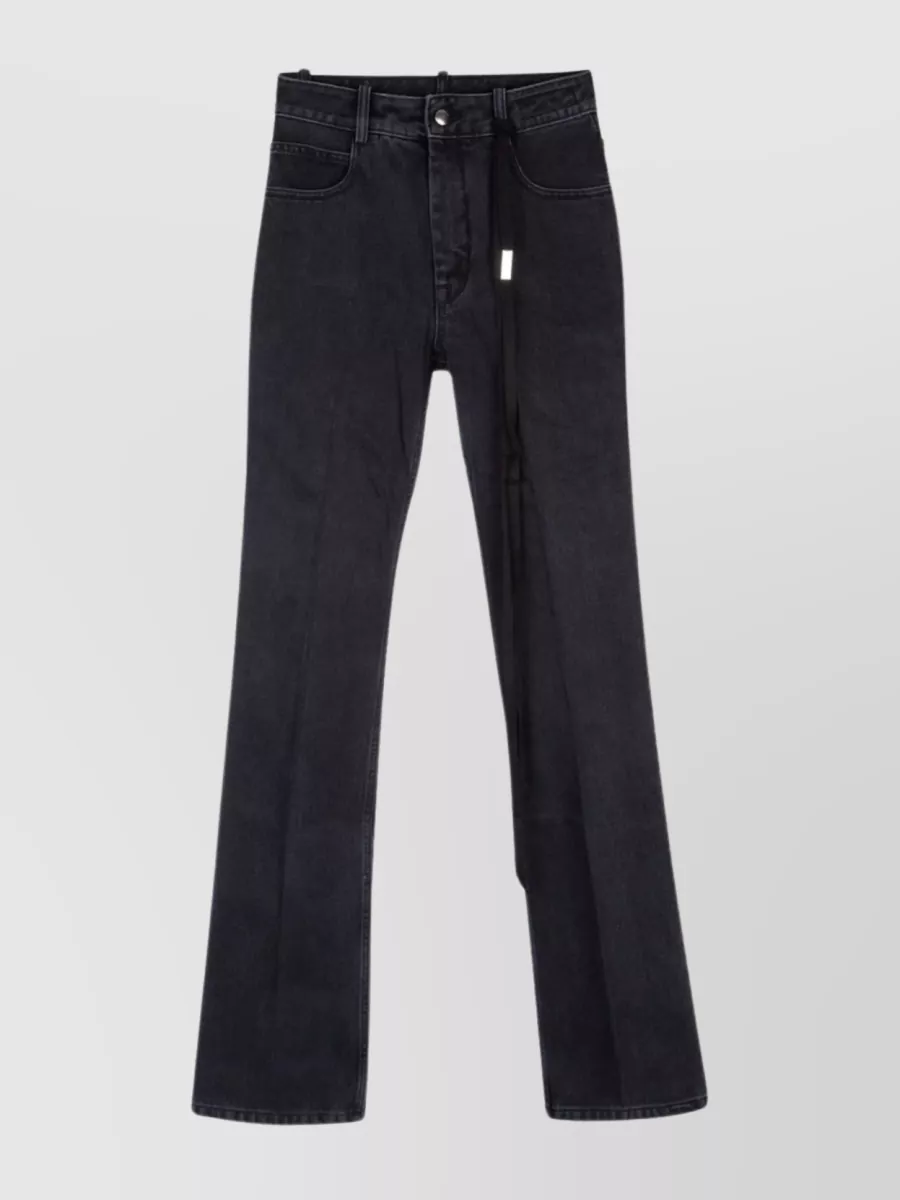Shop Ann Demeulemeester Wide-leg Belted Five-pocket Trousers In Black