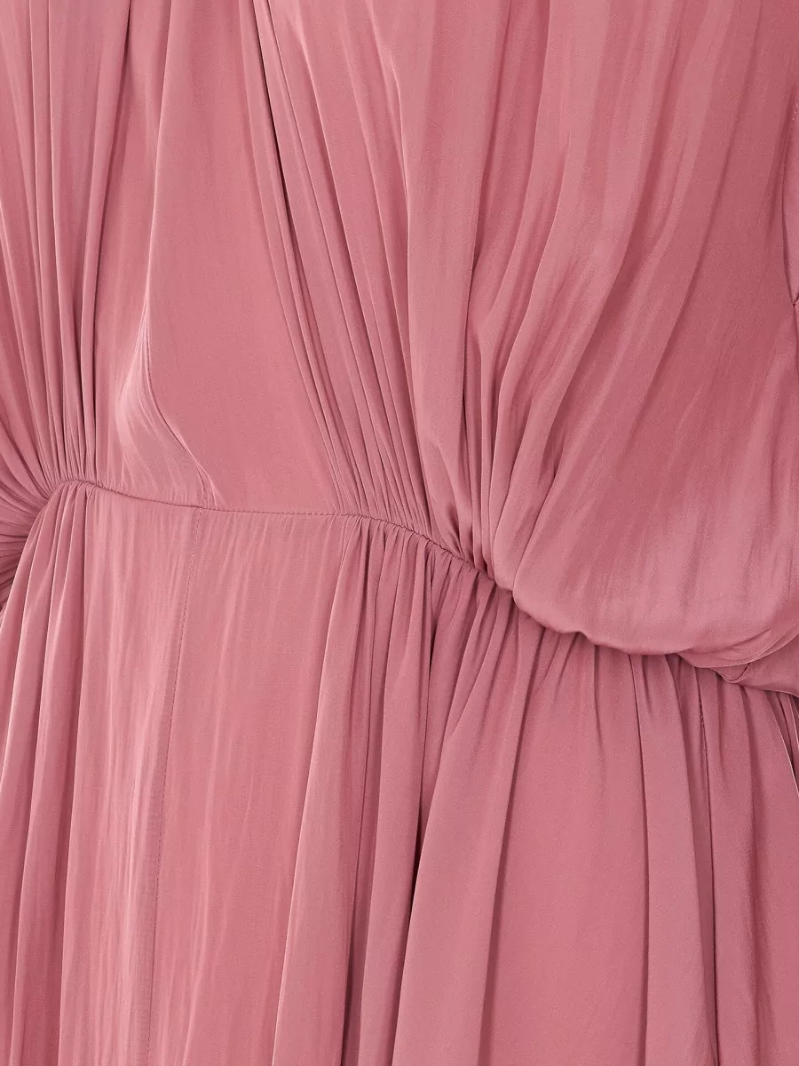 Lanvin Long Dress Flared Silhouette Draped Sleeves