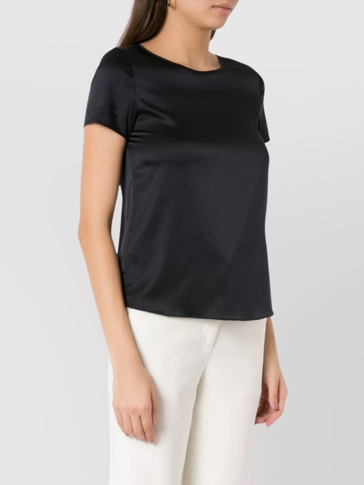 Shop Emporio Armani Silk Keyhole Back Top